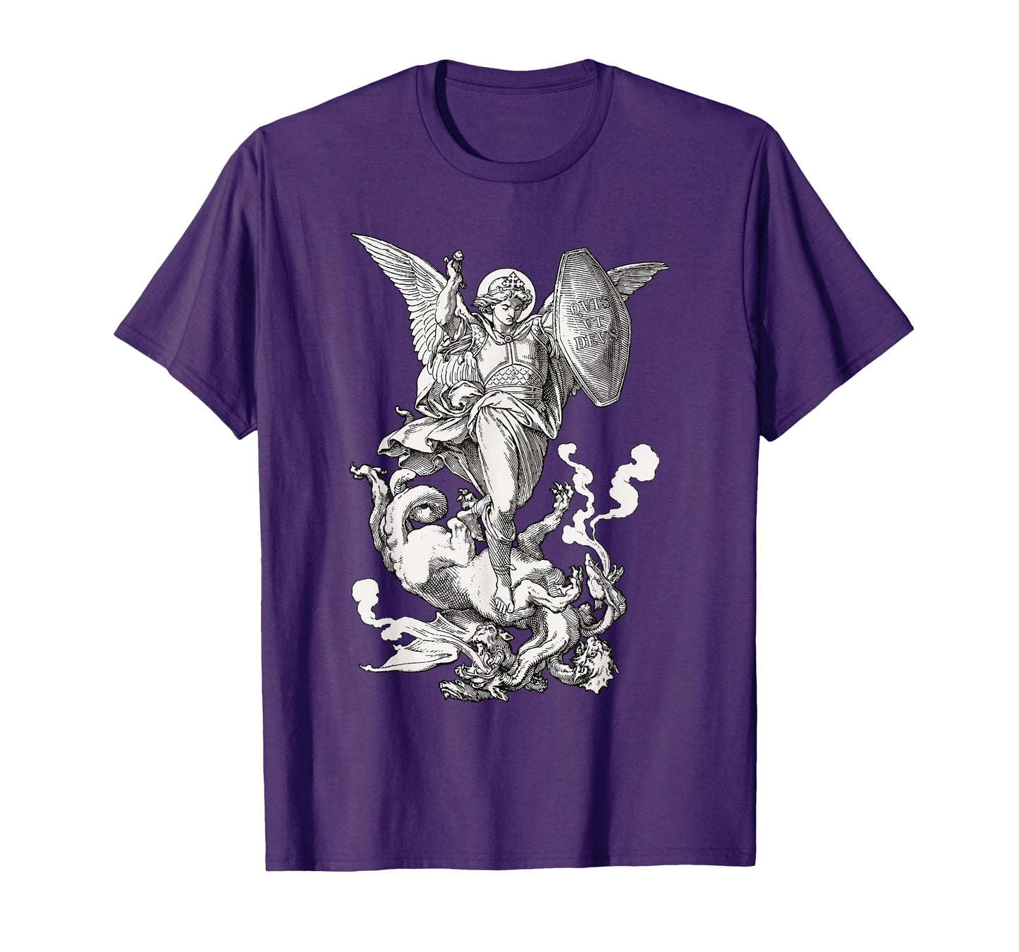 Archangel Saint Michael Fighting the Dragon Catholic T-Shirt