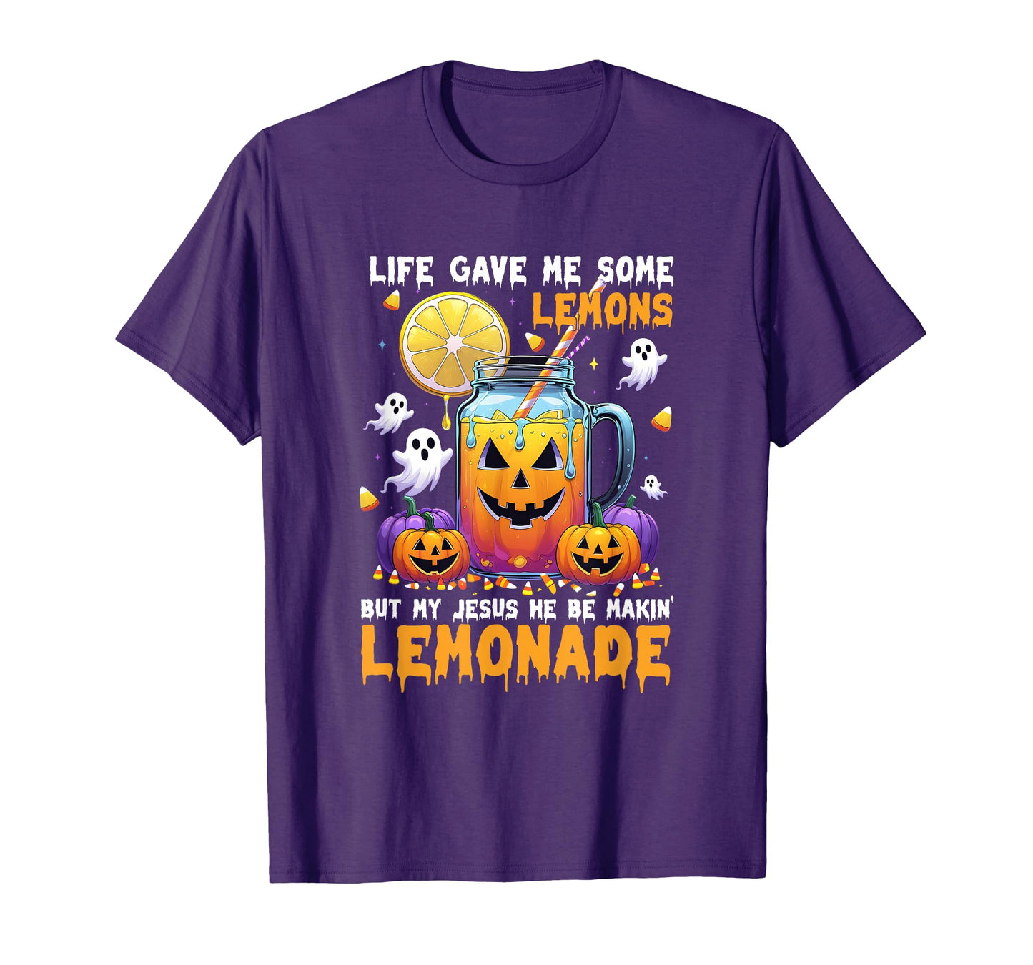Halloween Life Gave Me Some Lemons Jesus Making Lemonade T-Shirt