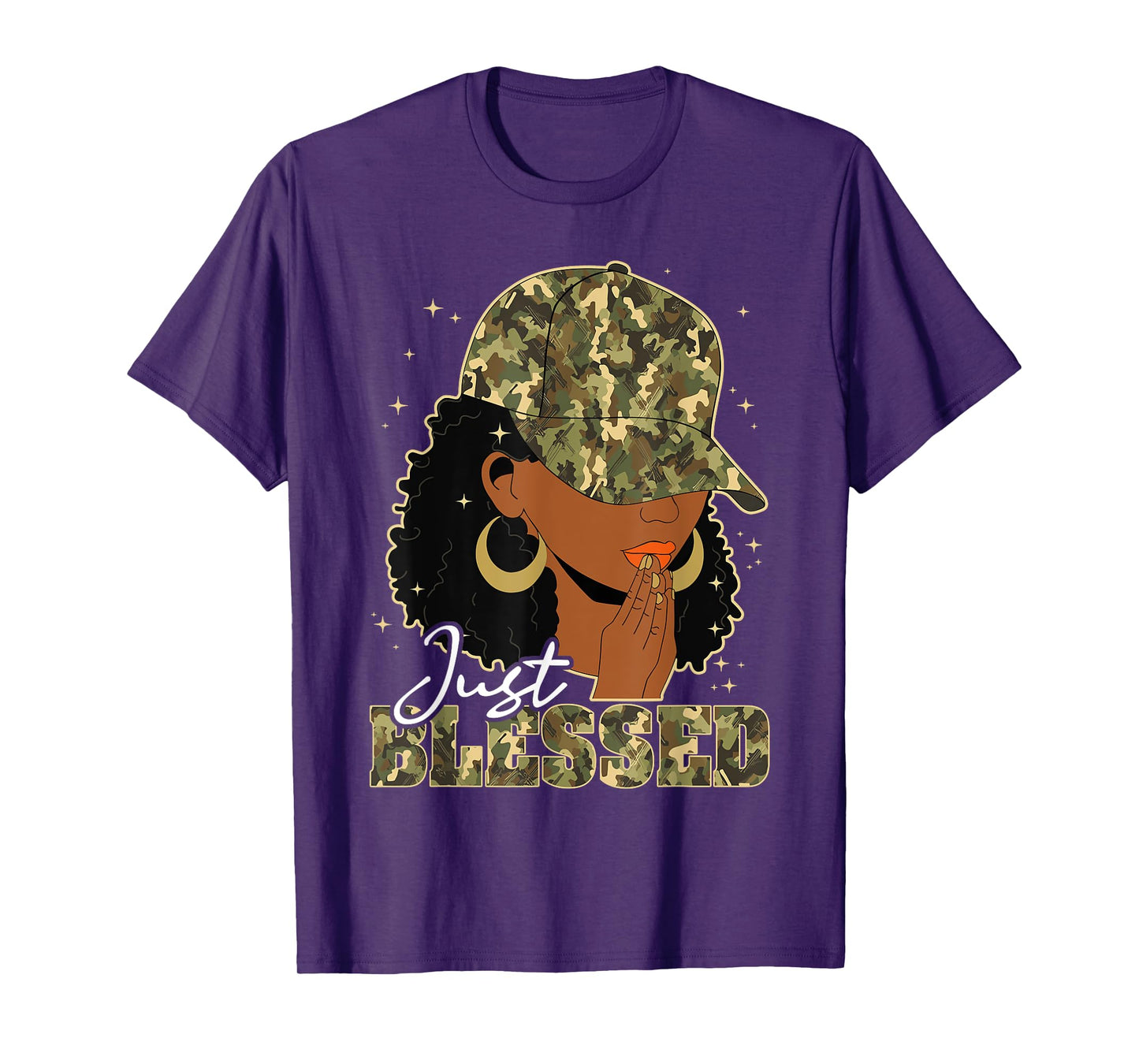 Blessed Black Woman Praying African Christian Camouflage T-Shirt