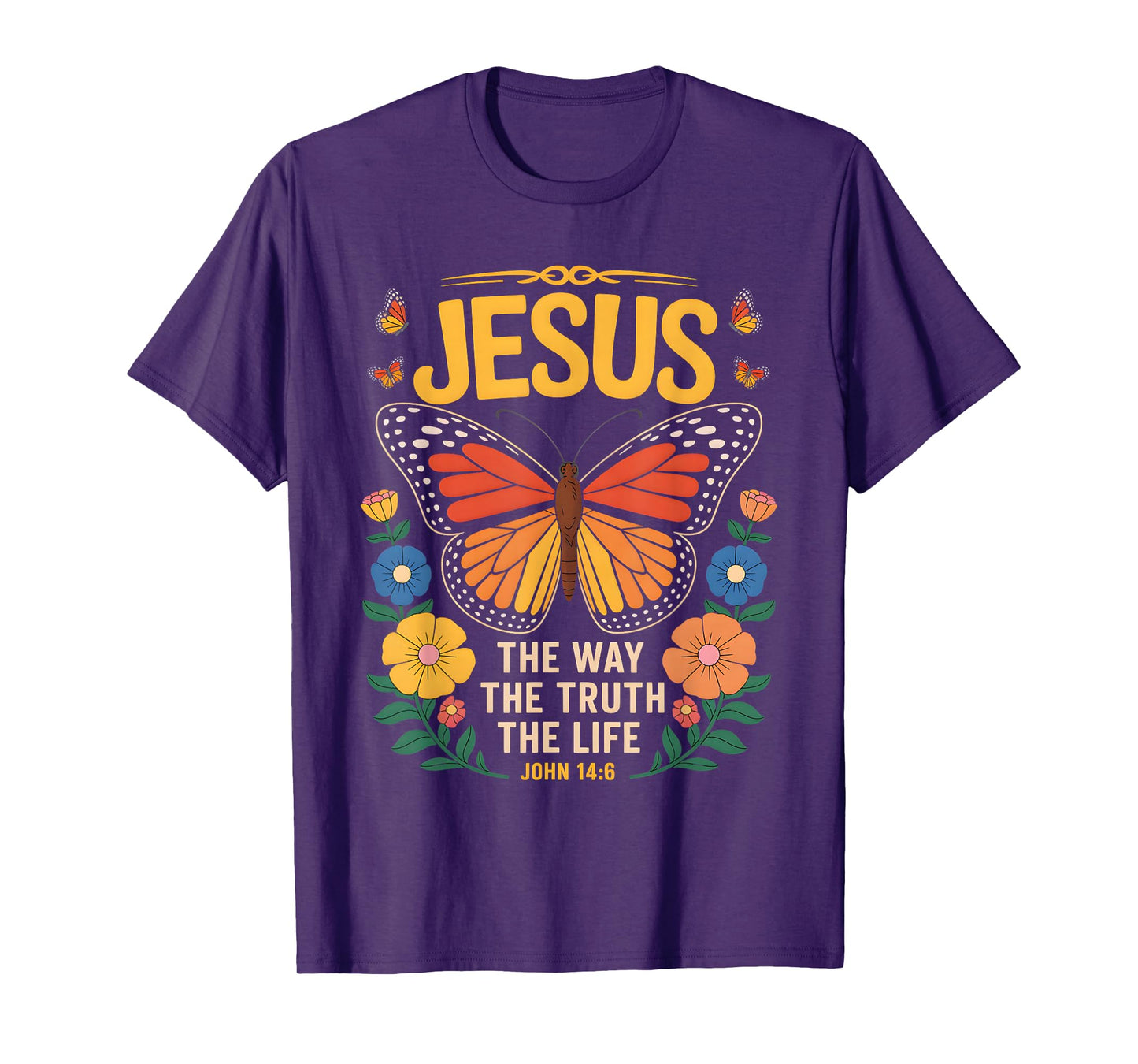 Jesus Quote Easter Spring Butterfly Christian Prayer T-Shirt
