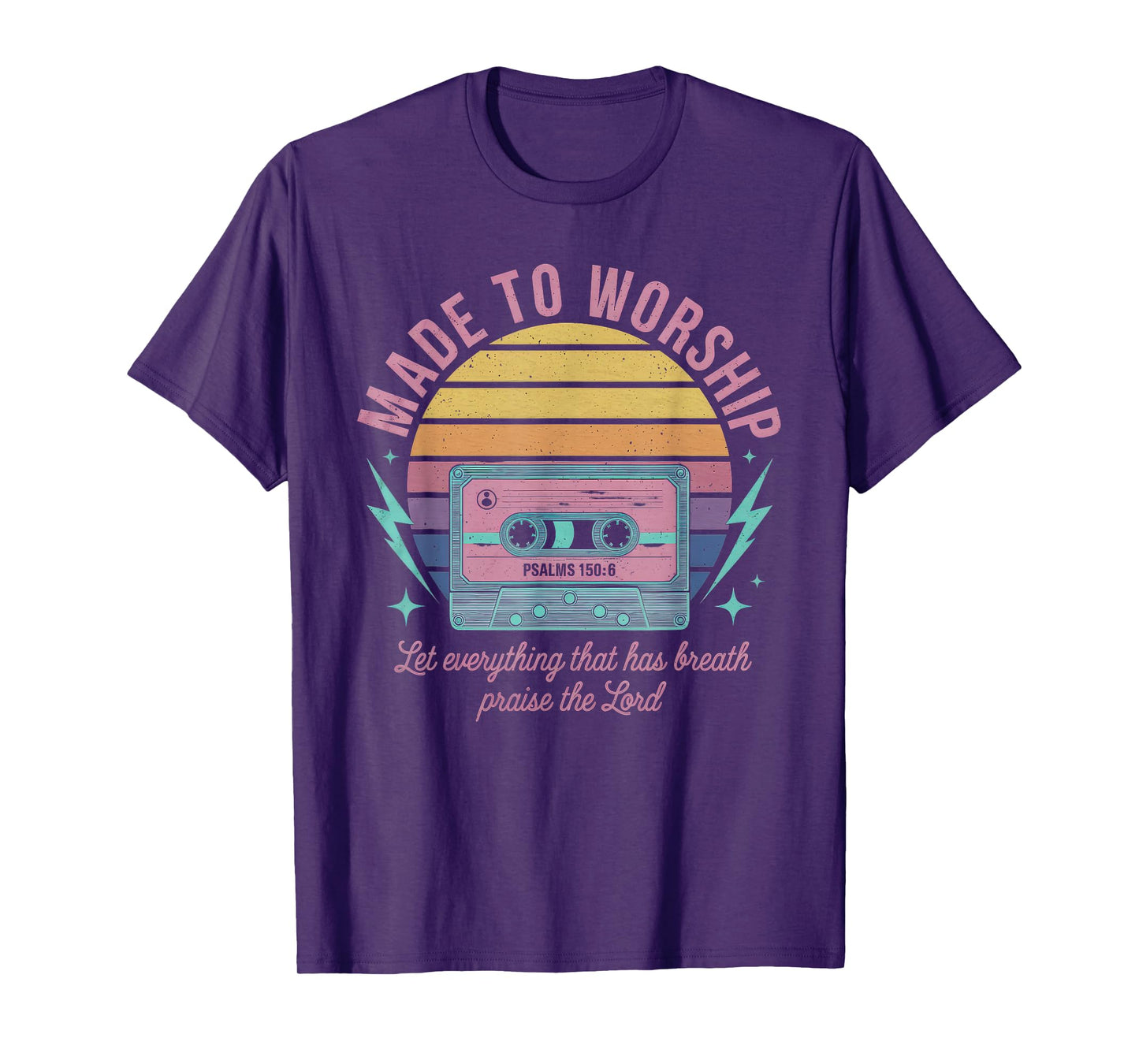 Worship Tshirt Christian Music Retro Cassette Psalms 150:6 T-Shirt