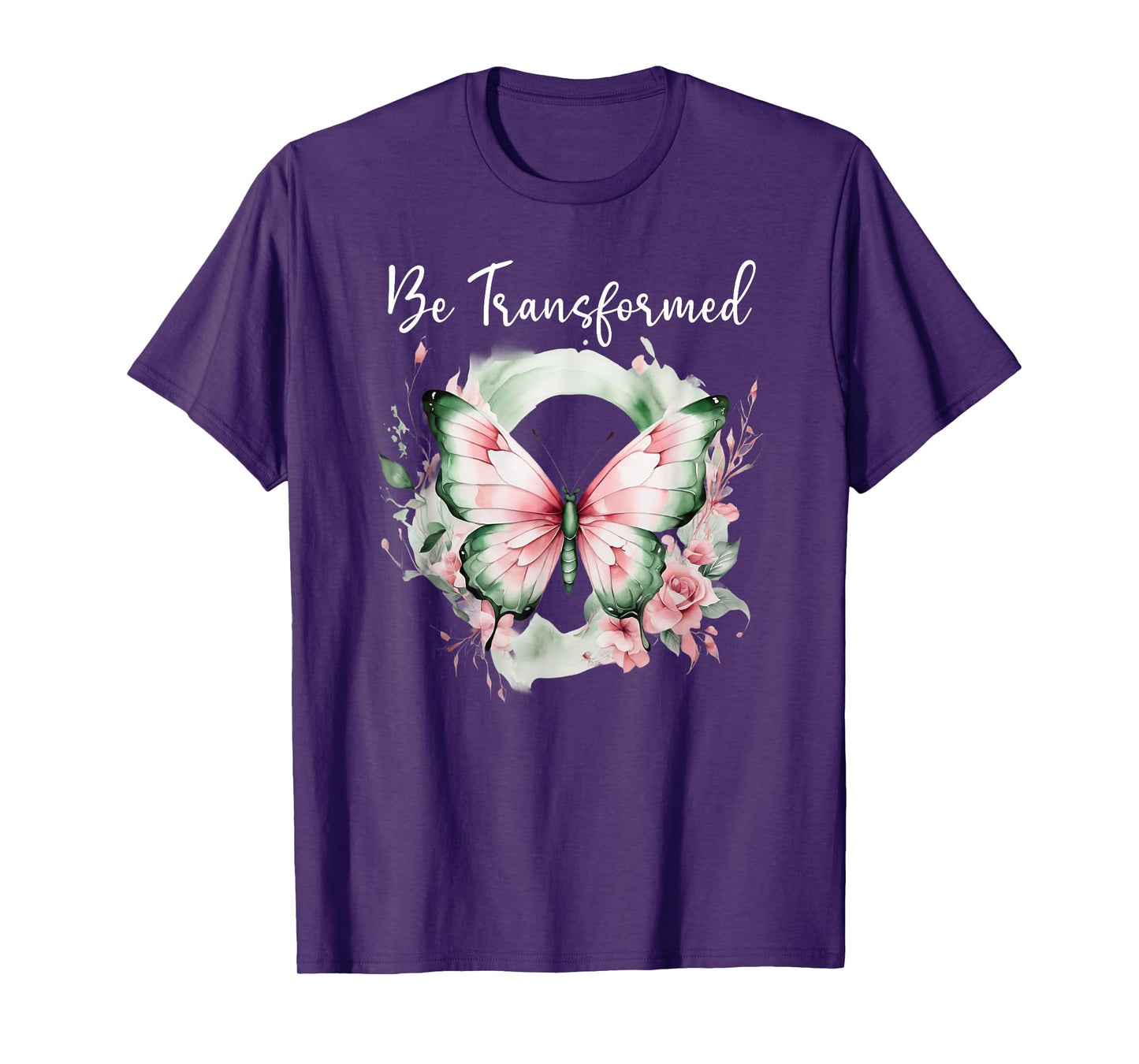 Be Transformed Butterfly Christian Bible Verse Romans 12:2 T-Shirt