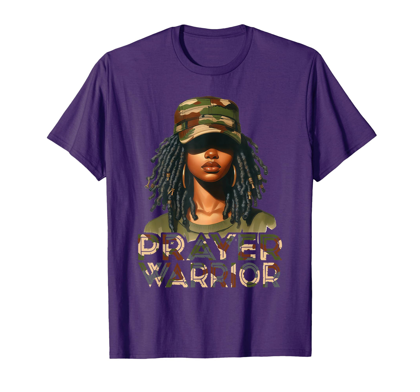 Prayer Warrior God Jesus Christian Black Girl Melanin T-Shirt