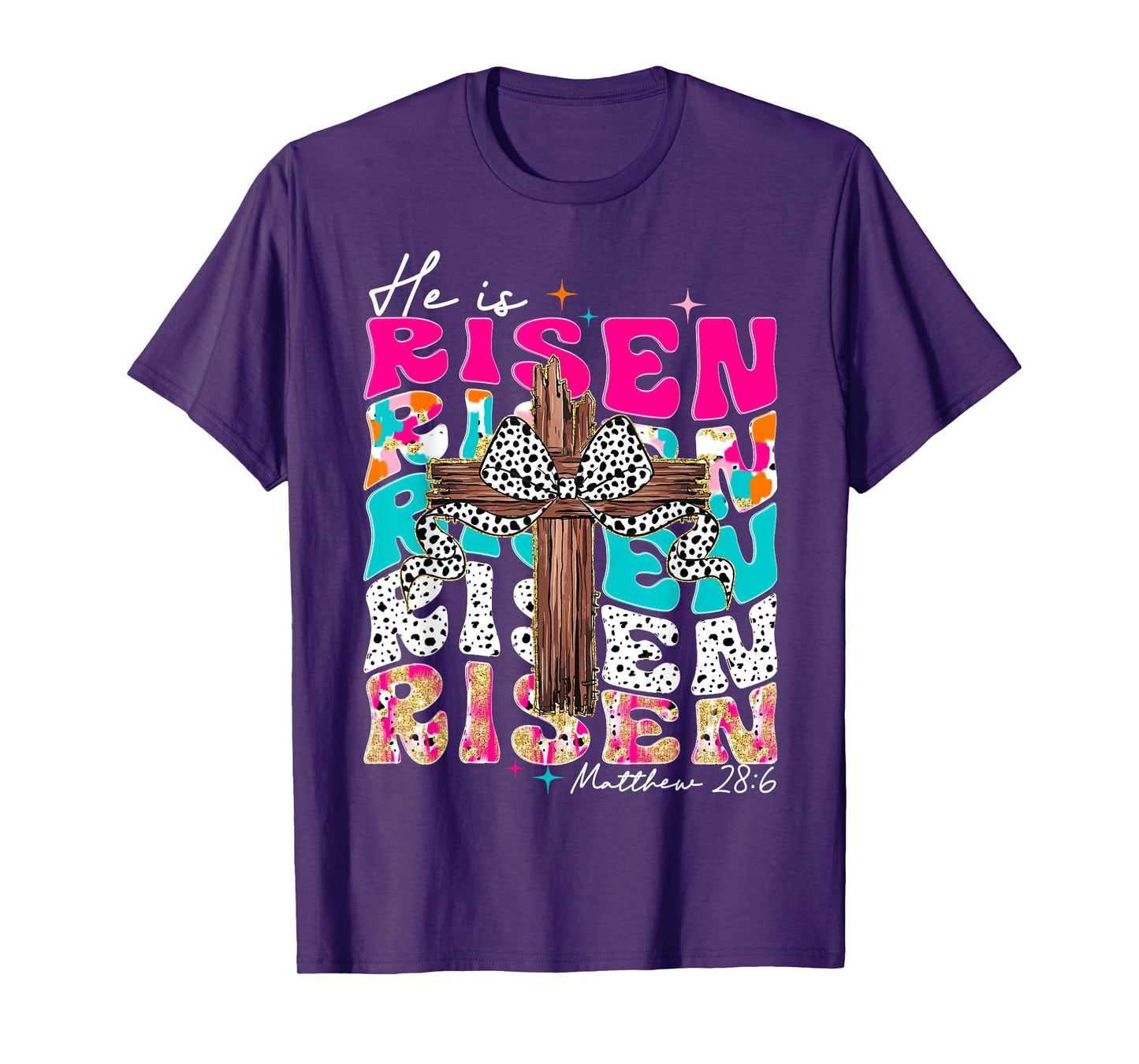 He Is Risen Cross Jesus Easter Christian Religious Women Men T-Shirt