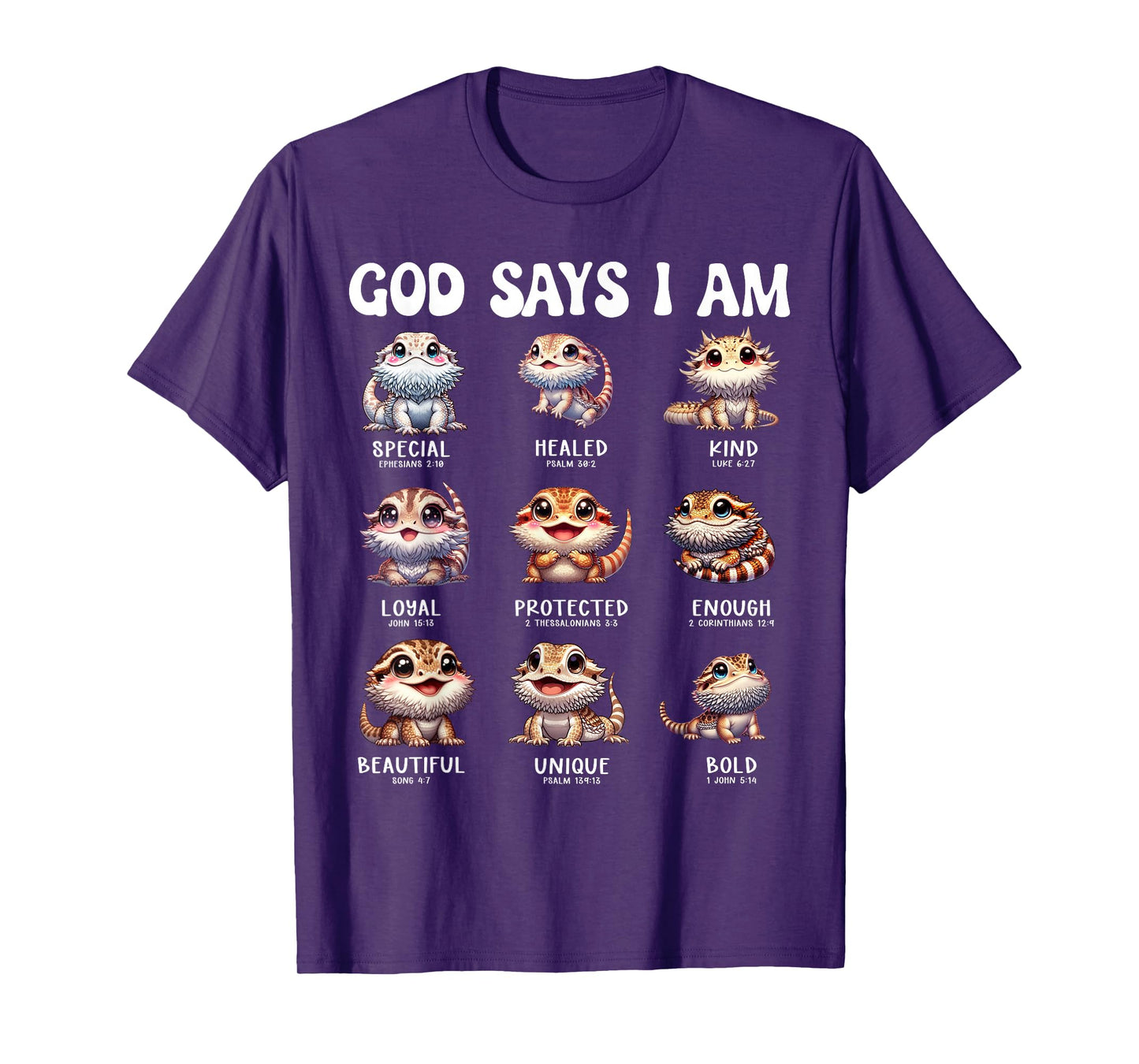 God Says I Am Cute Scripture Lizard Bible Design T-Shirt