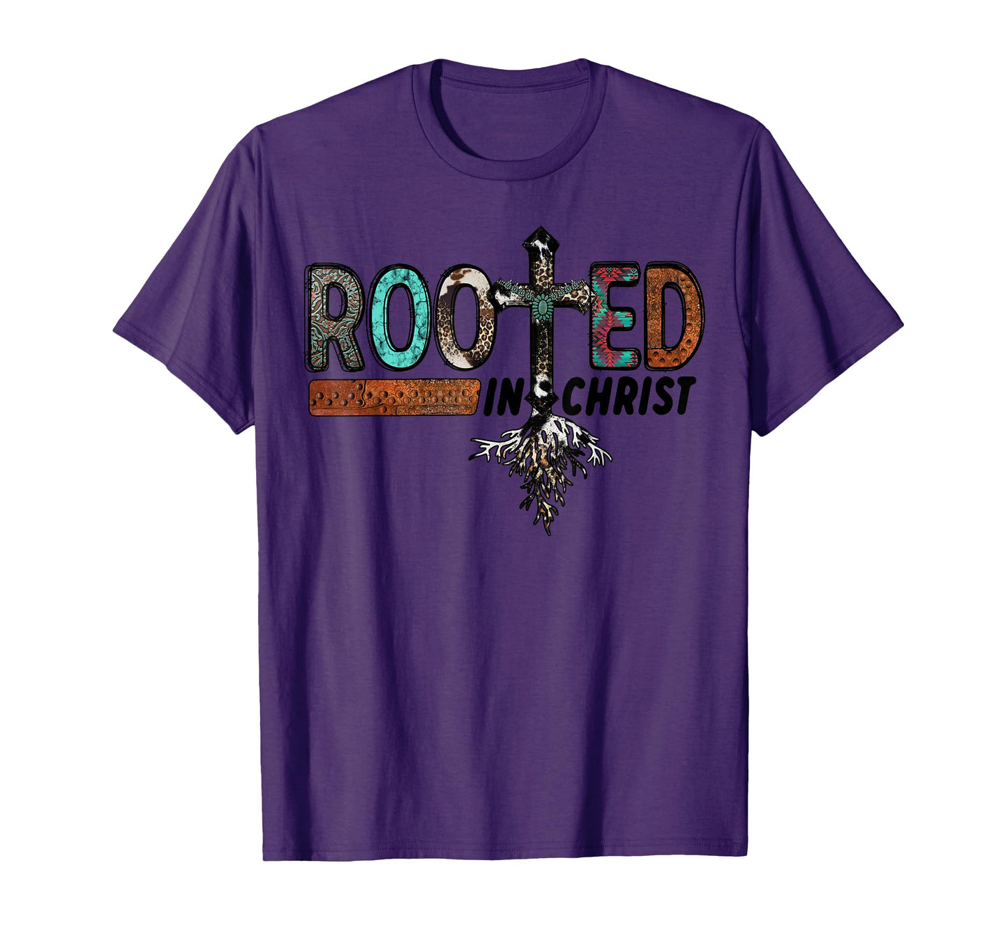 Rooted in Christ Christian Faith Inspirational Design T-Shirt