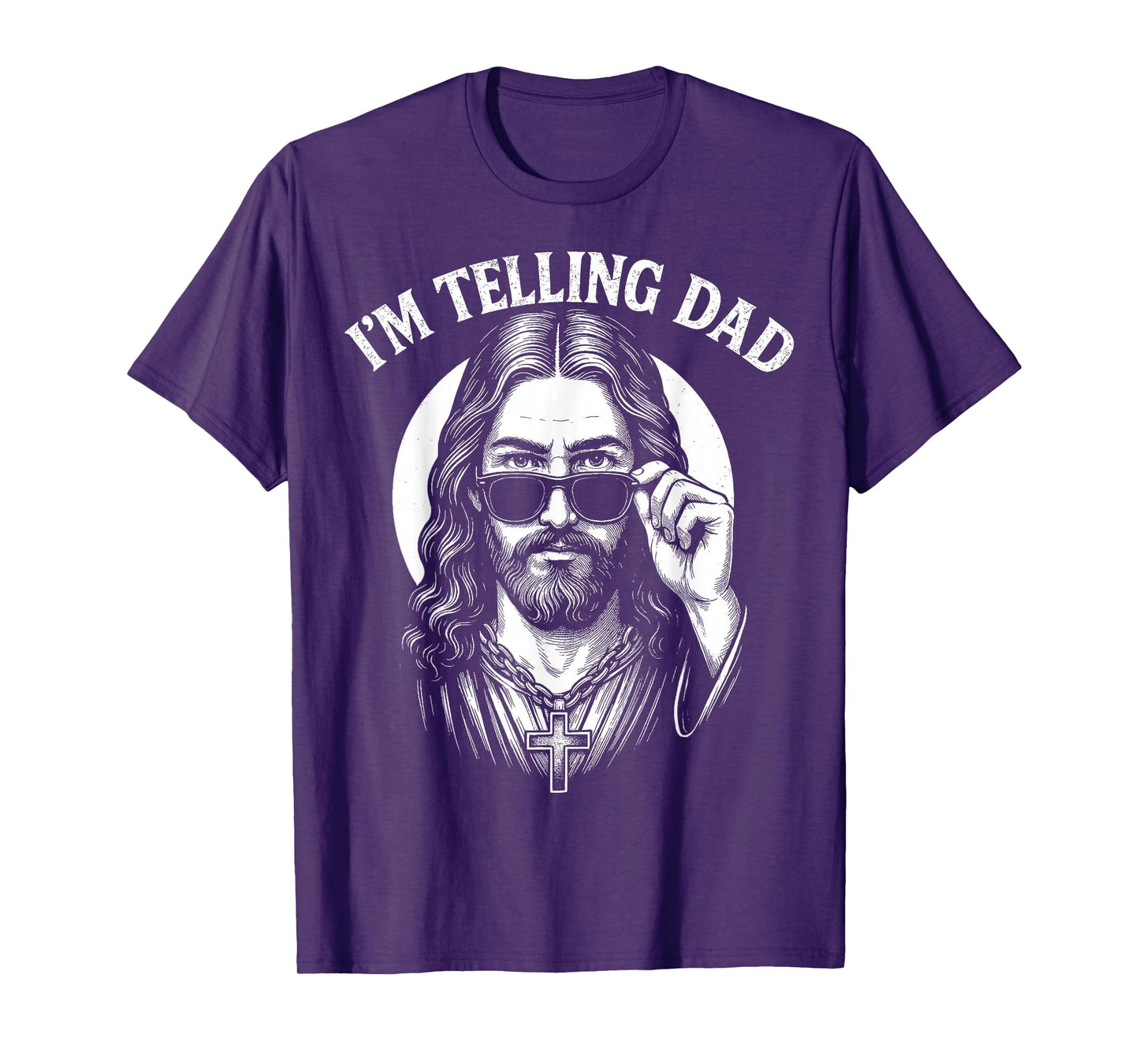 Funny Religious Meme I'm Telling Dad Christian Jesus Humor T-Shirt