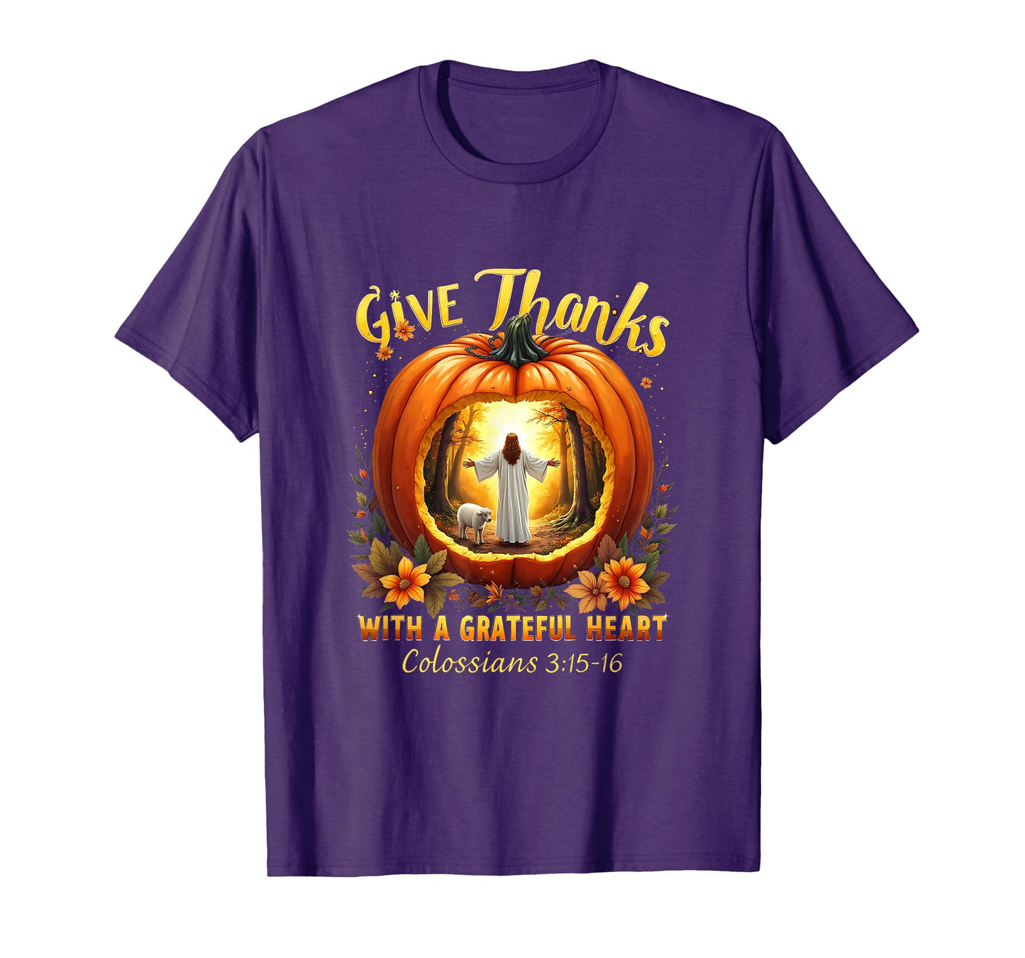 Give Thanks to The Lord Fall Pumpkin Thanksgiving Coquette T-Shirt