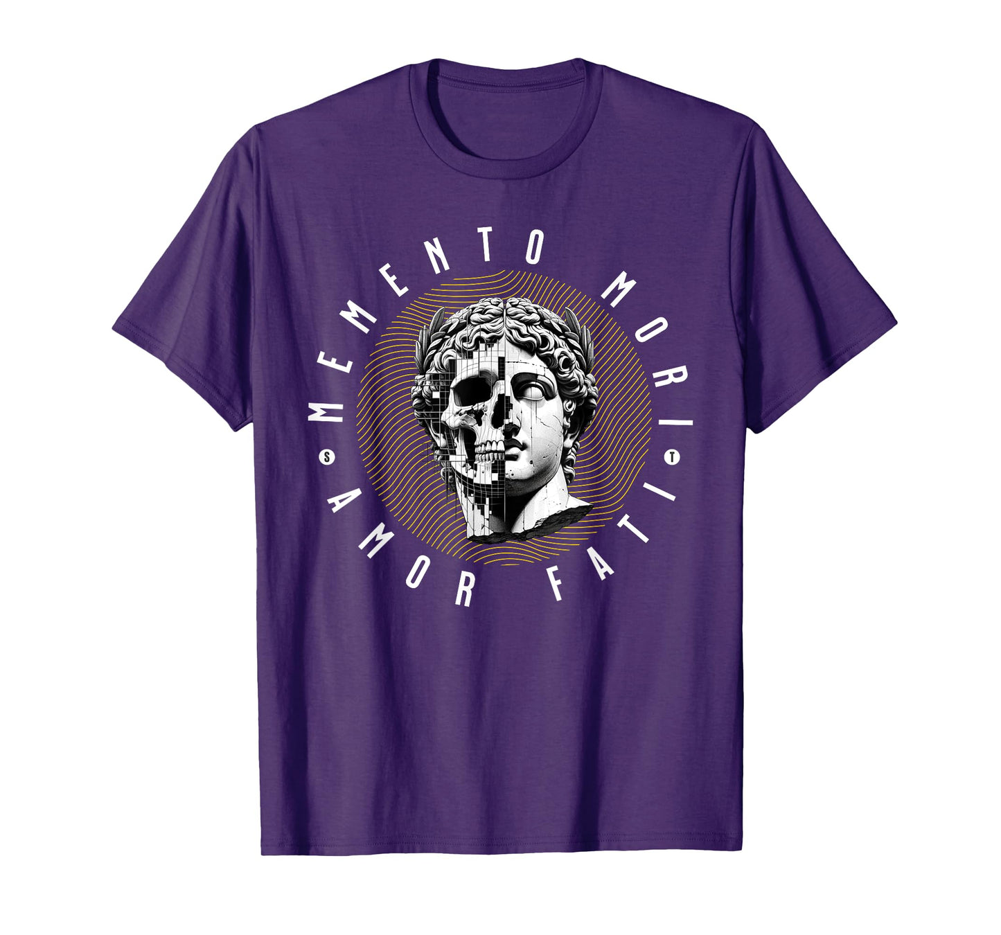 Memento Mori Amor Fati Skull Stoicism Quote T-Shirt