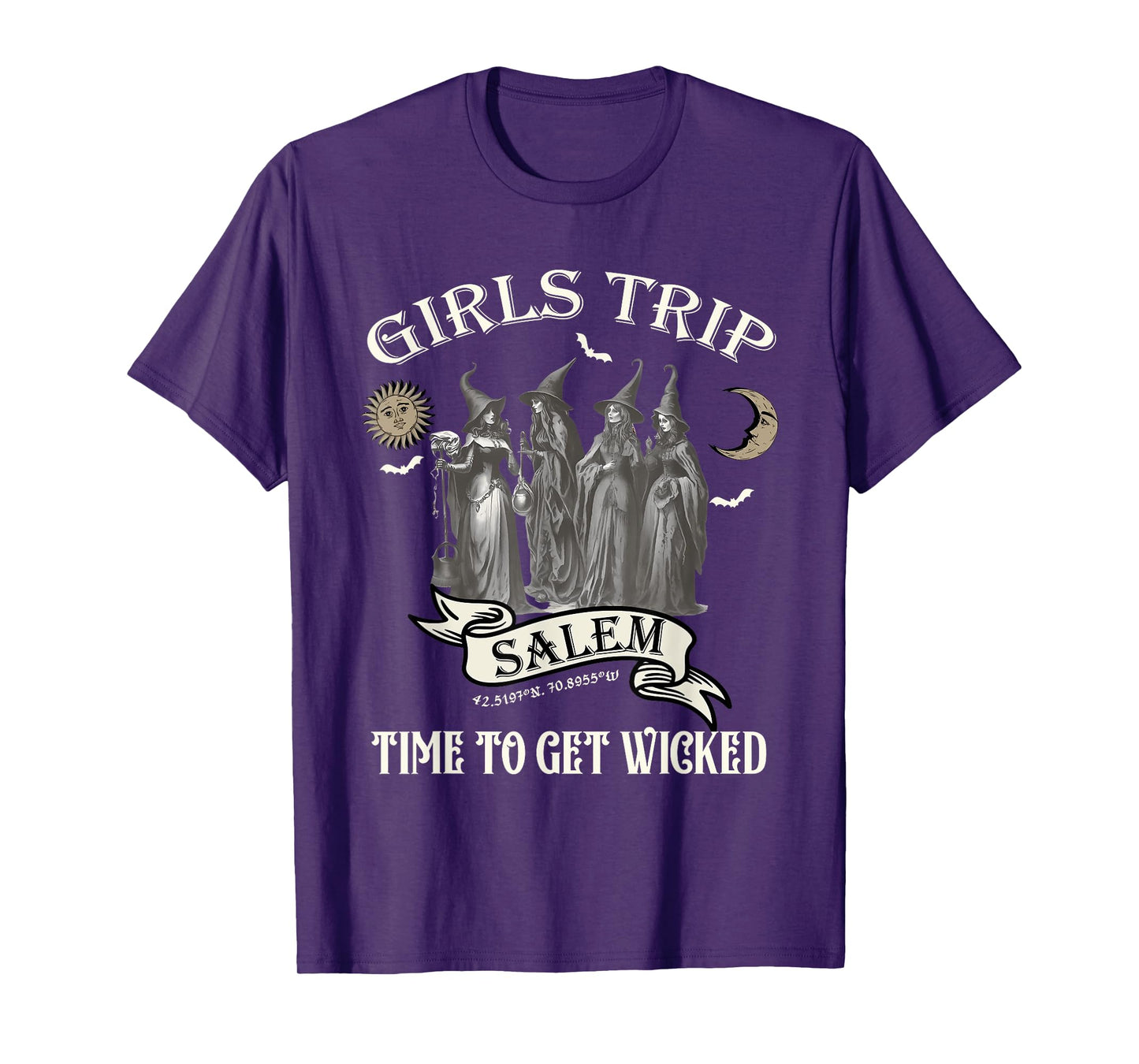 Vintage Girls Trip to Salem Time To Get Wicked Halloween T-Shirt