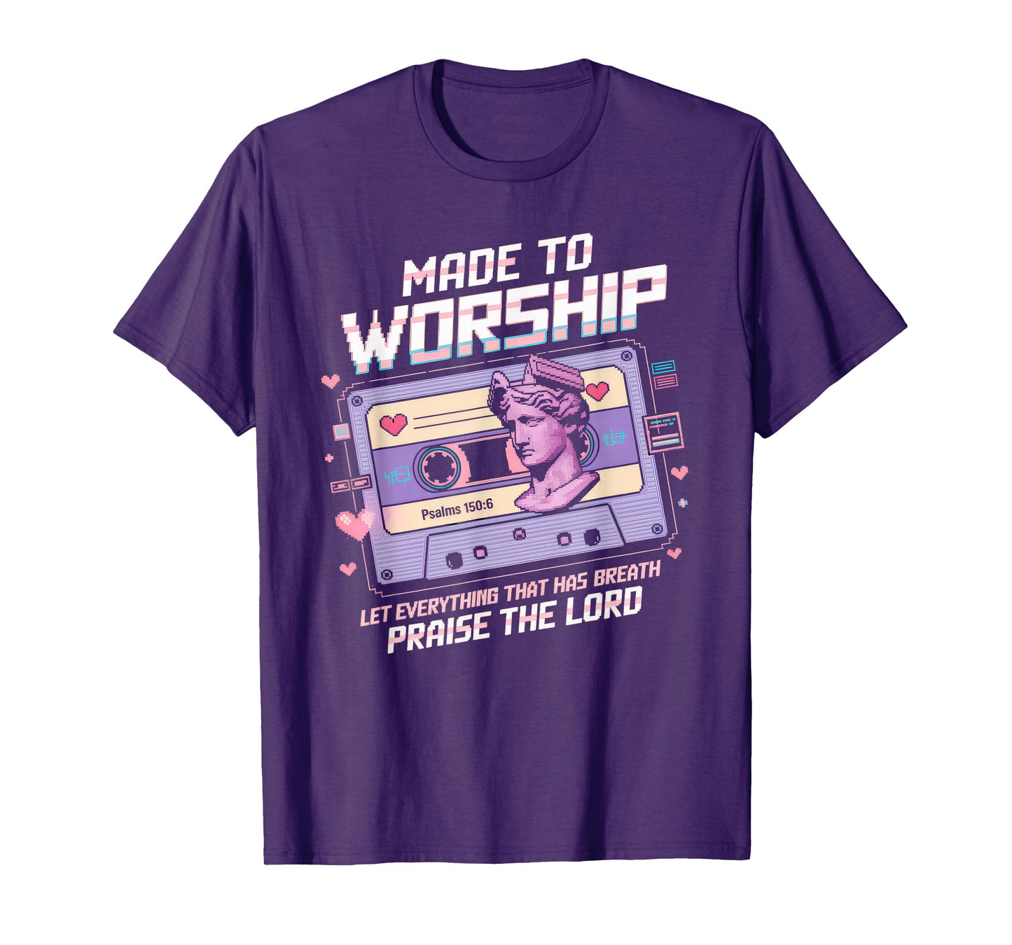 Worship Tshirt Christian Music Retro Cassette Psalms 150:6 T-Shirt