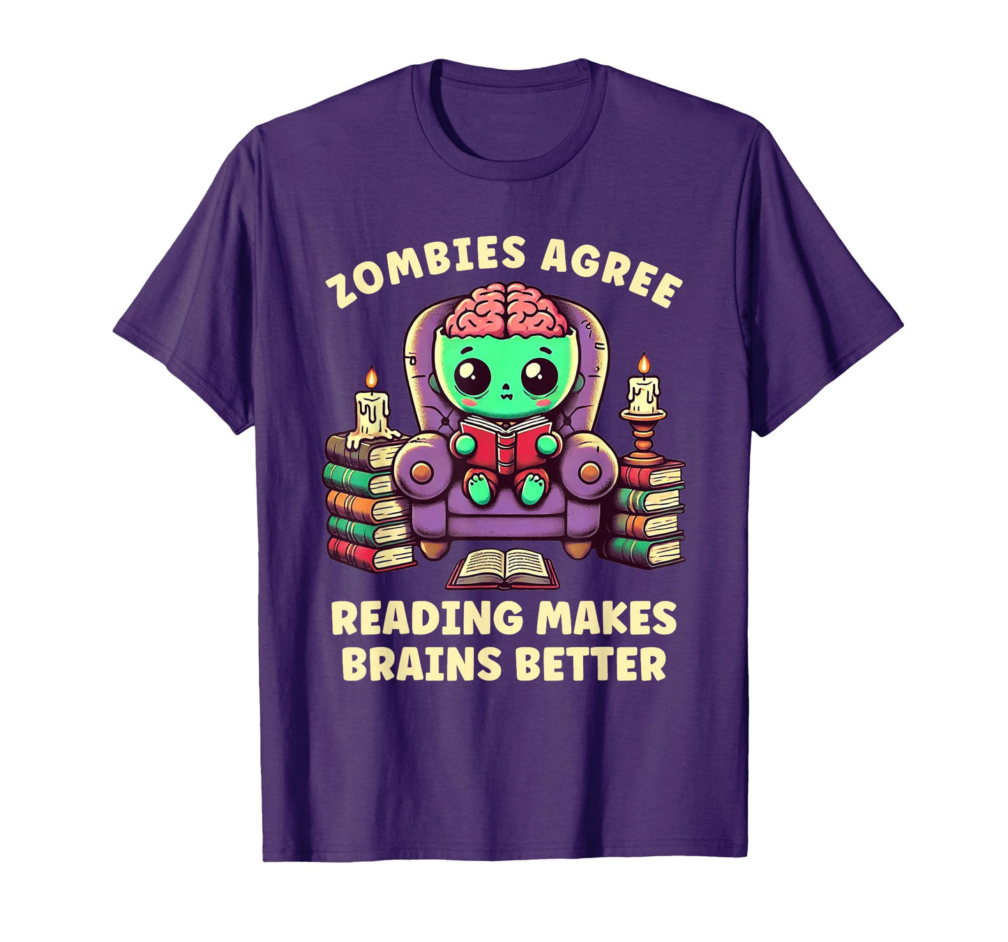 Halloween Teacher Zombie Reading is Good For Brains T-Shirt