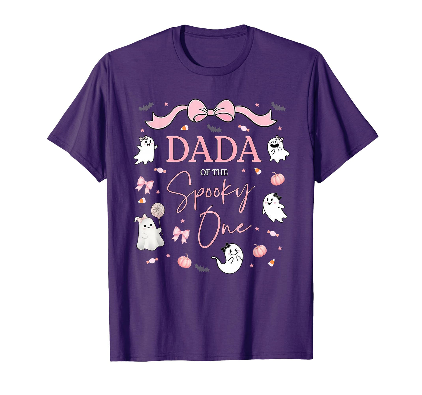 Dada of The Spooky One Birthday Girl Pink Bow Halloween T-Shirt