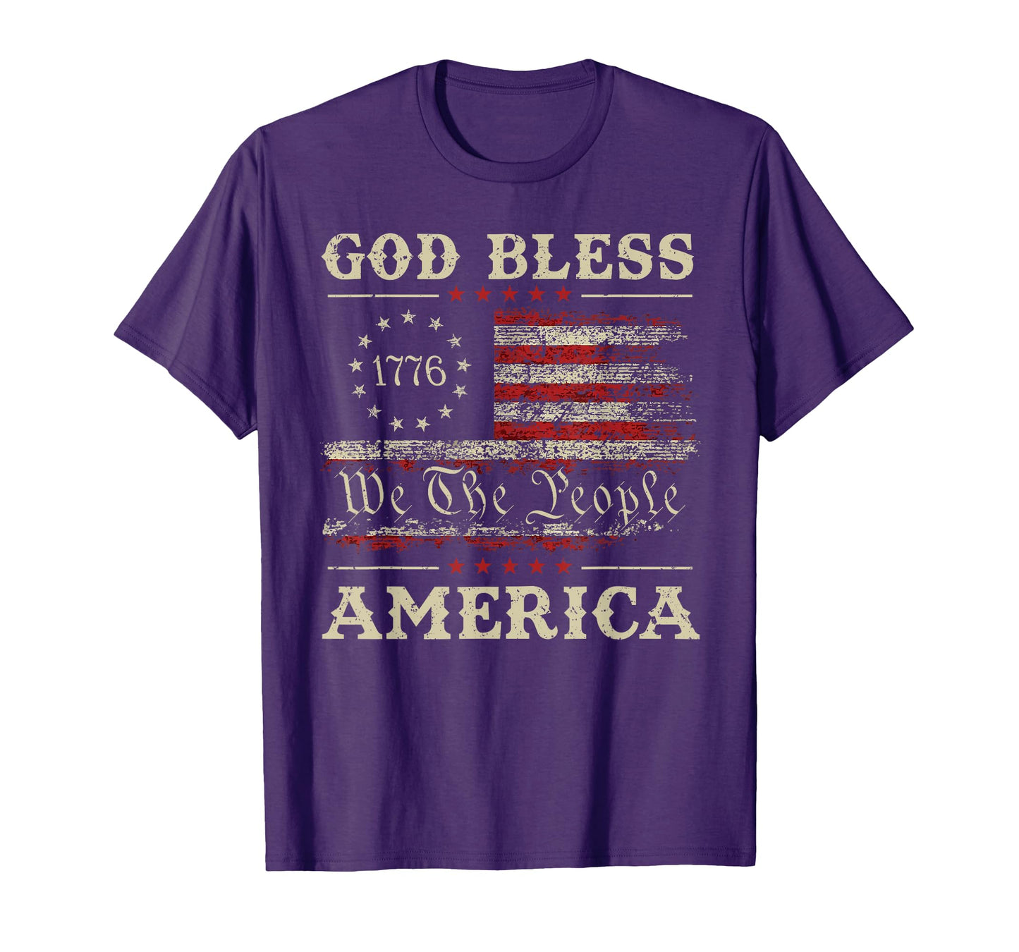 God Bless America USA Flag 4th of July Patriotic T-Shirt