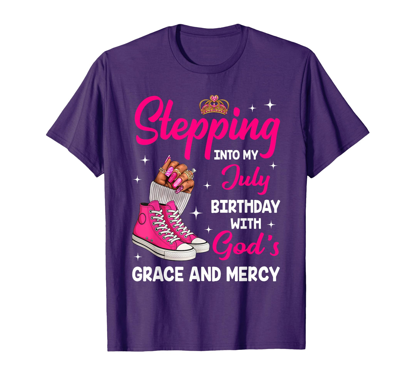 Stepping Into My July Birthday Afro Woman Melanin Queen T-Shirt