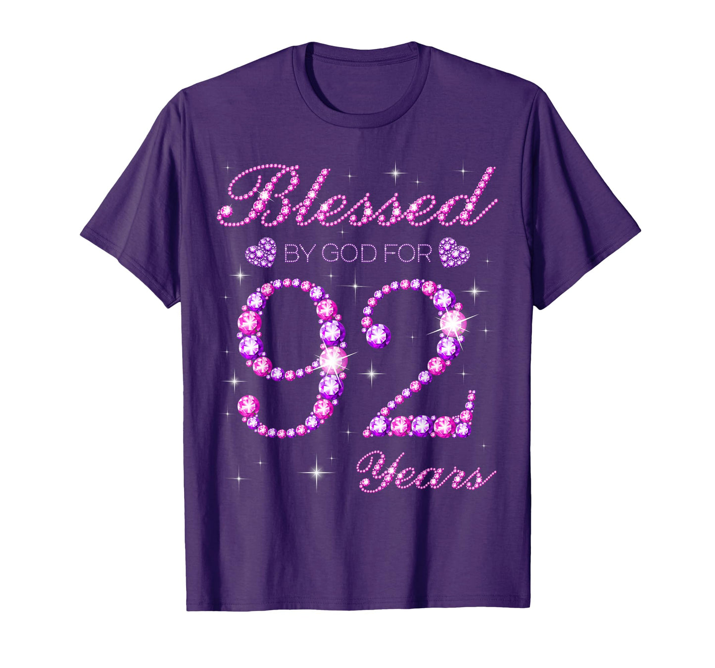 Blessed by God for 92 Years Old 92nd Birthday Party T-Shirt