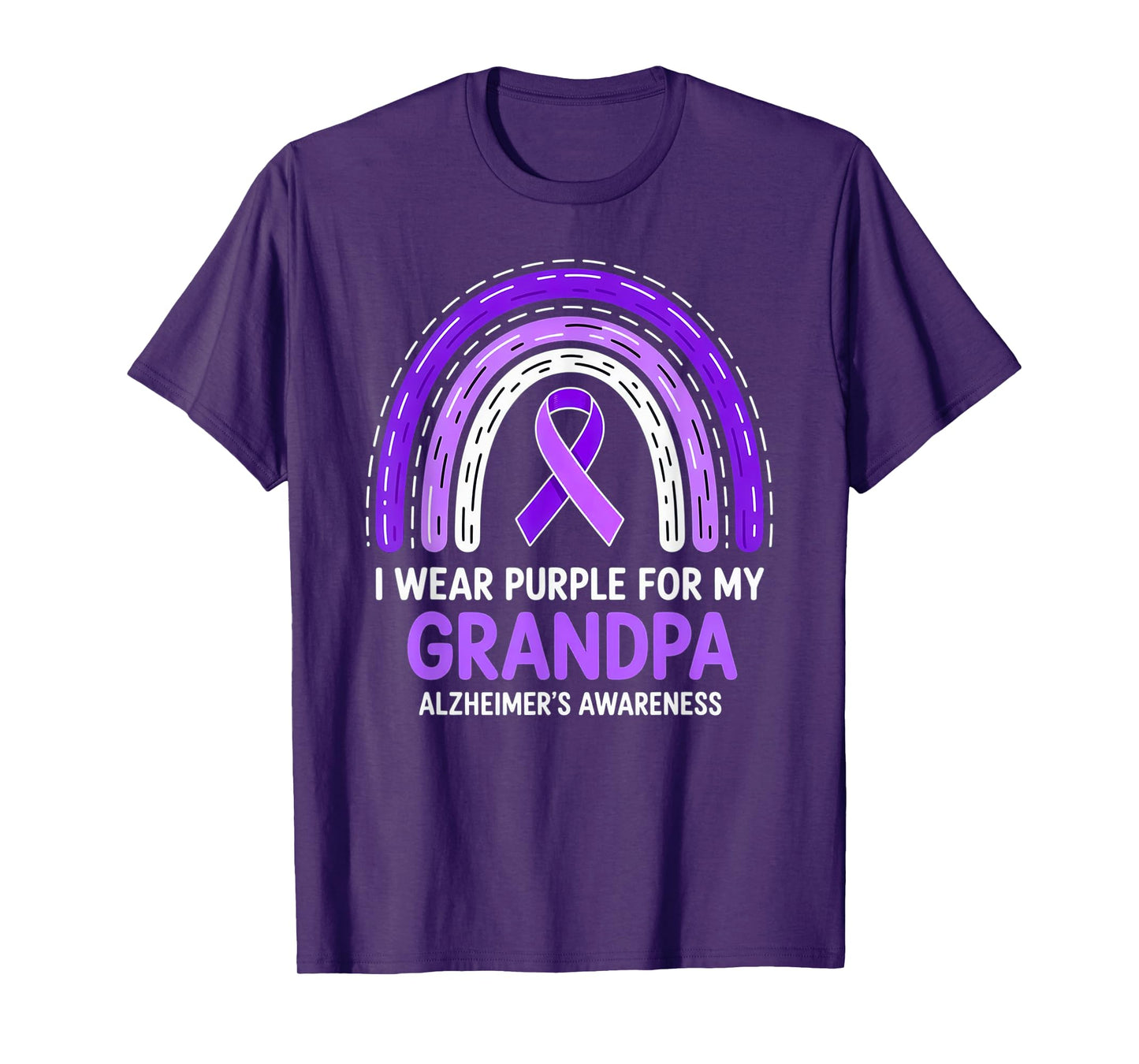 I Wear Purple For My Grandpa Alzheimer's Awareness Ribbon T-Shirt