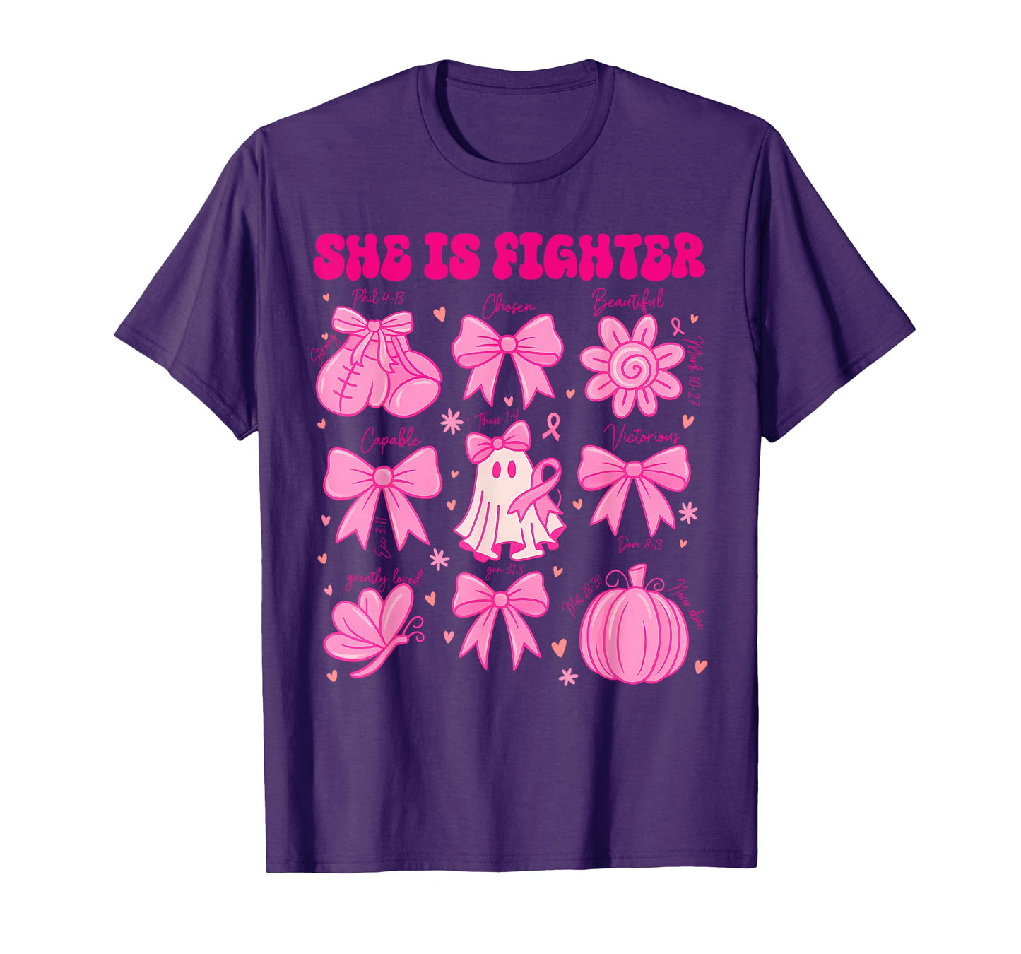 Coquette Breast Cancer Awareness Tees, She Is A Fighter T-Shirt