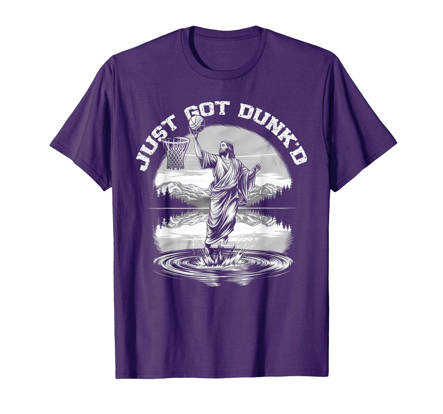 Just Got Dunked Funny Baptism Jesus Playing Basketball T-Shirt