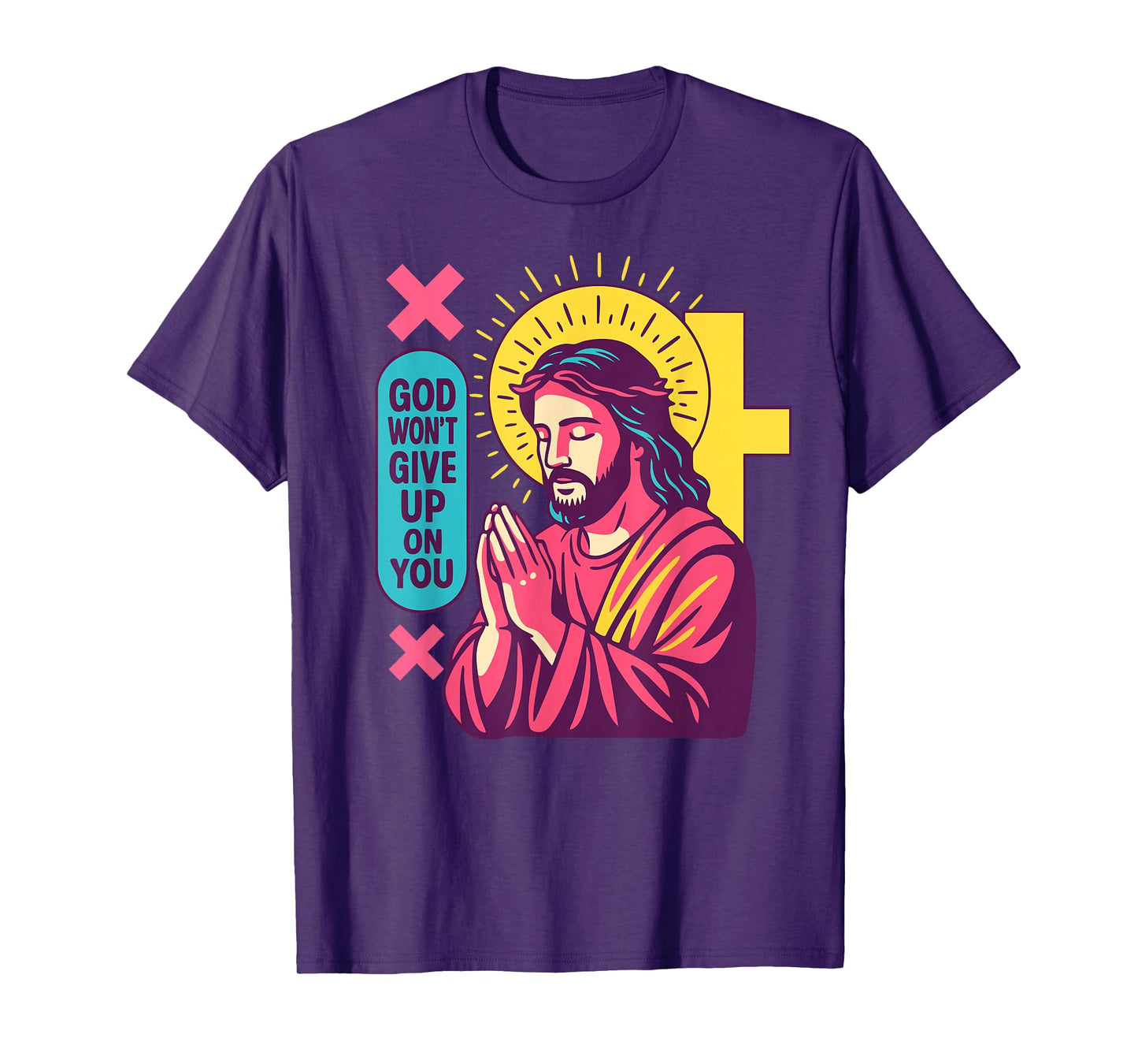 Jesus Anime Christian Manga Retro Faithwave Prayer Pop Art T-Shirt