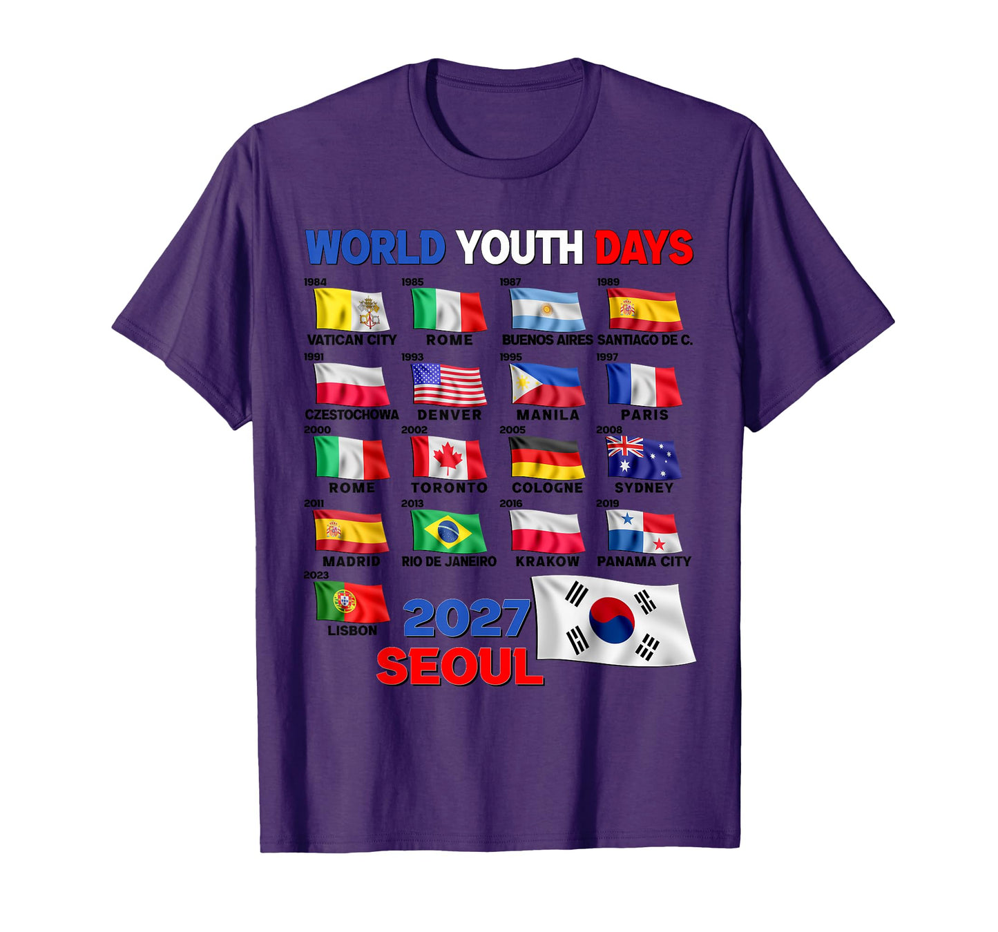 World Youth Day History WYD 2027 Seoul T-Shirt