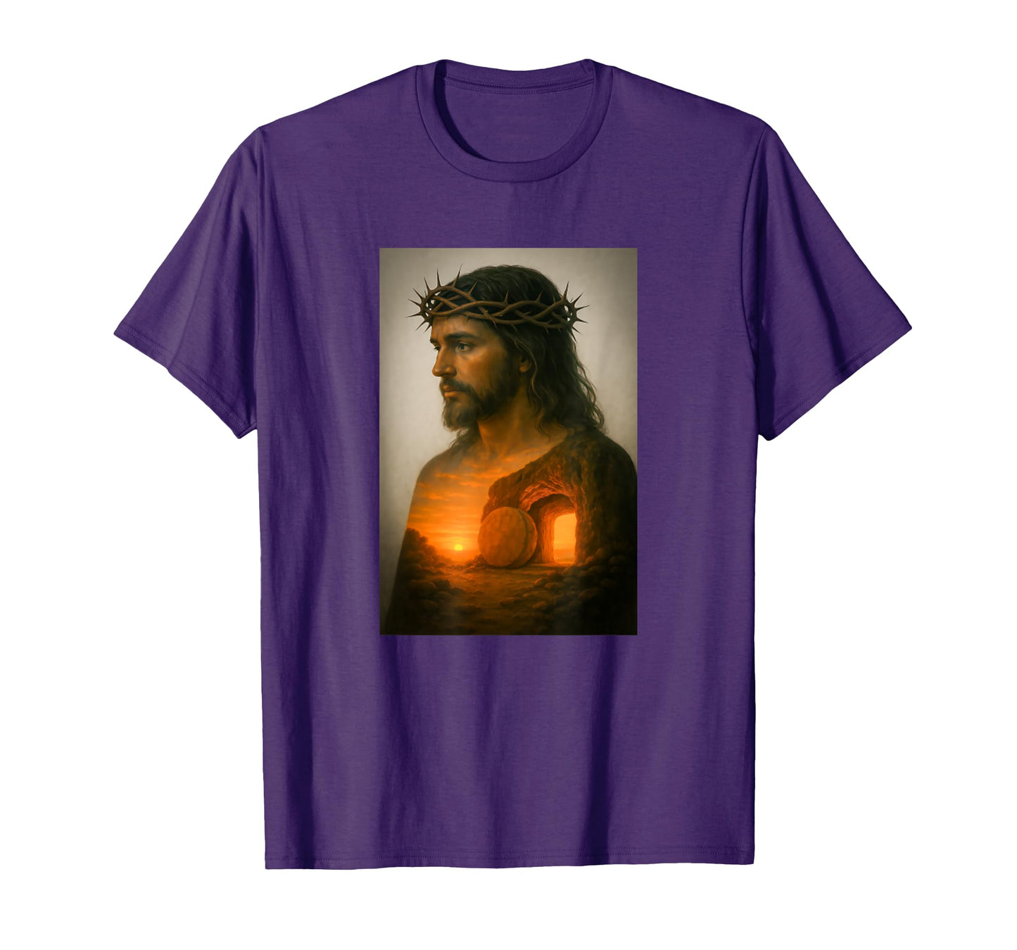Risen Savior at Dawn Crown of Thorns Jesus Christ Faith T-Shirt
