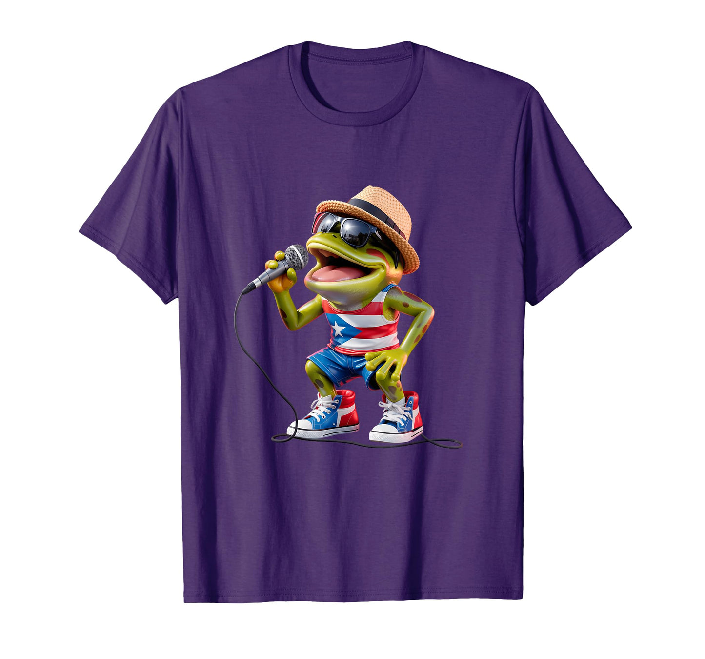 Singing Coqui Puerto Rican Flag Sunglasses Boricua Hat Fun T-Shirt
