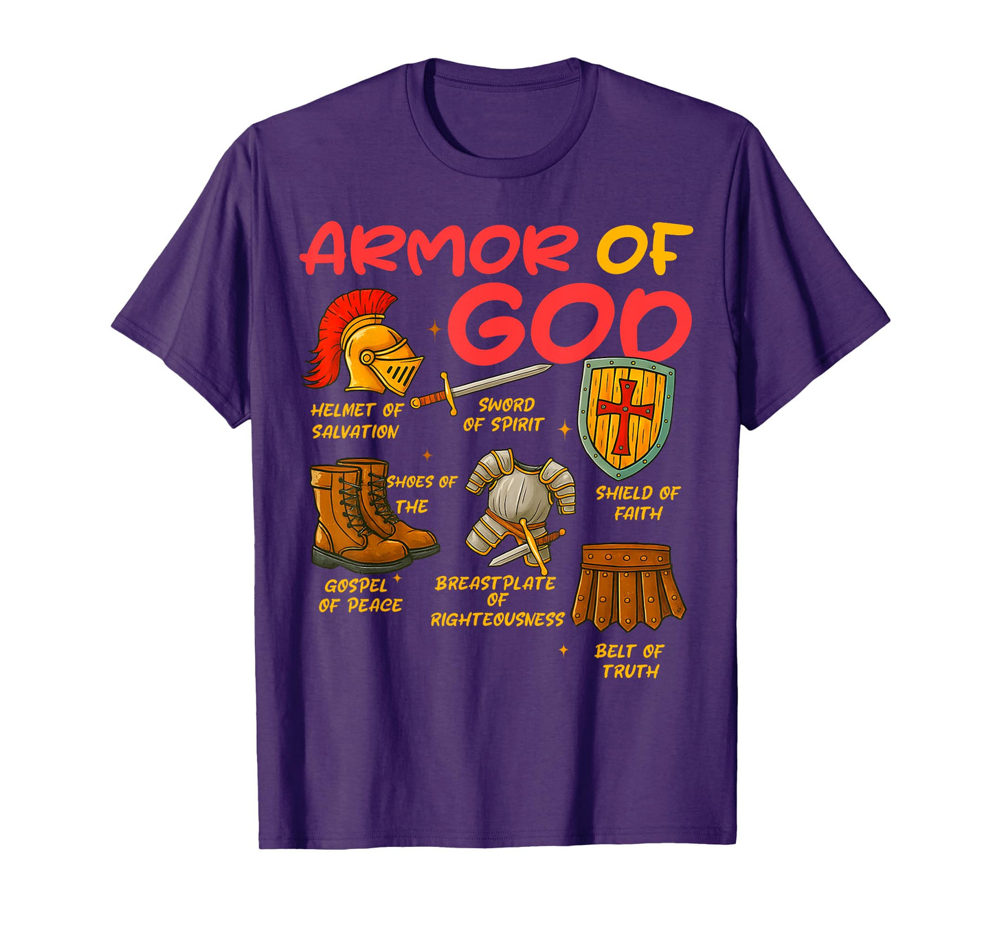 Armor of God Christian Battle Gear Bible Verse Ephesians T-Shirt