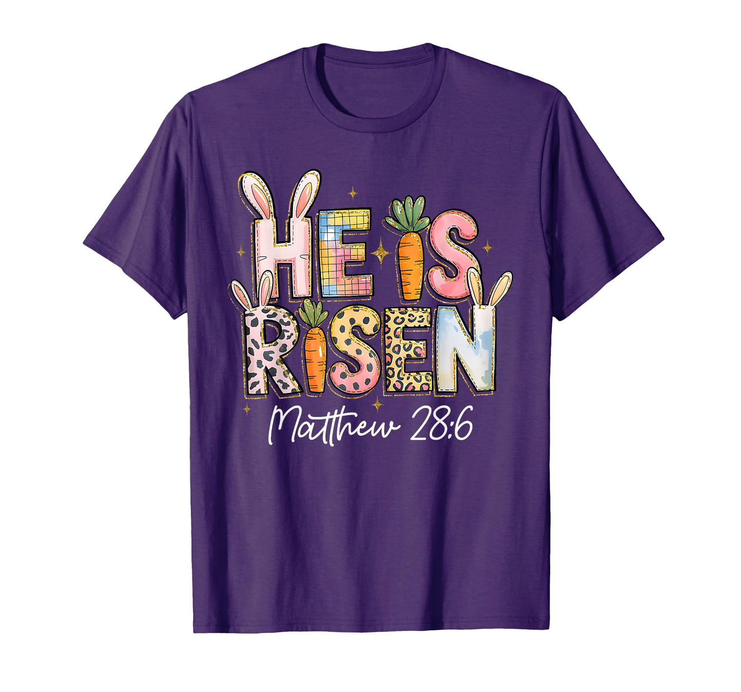He is Risen Jesus Christian Happy Easter Kids Women Girls T-Shirt