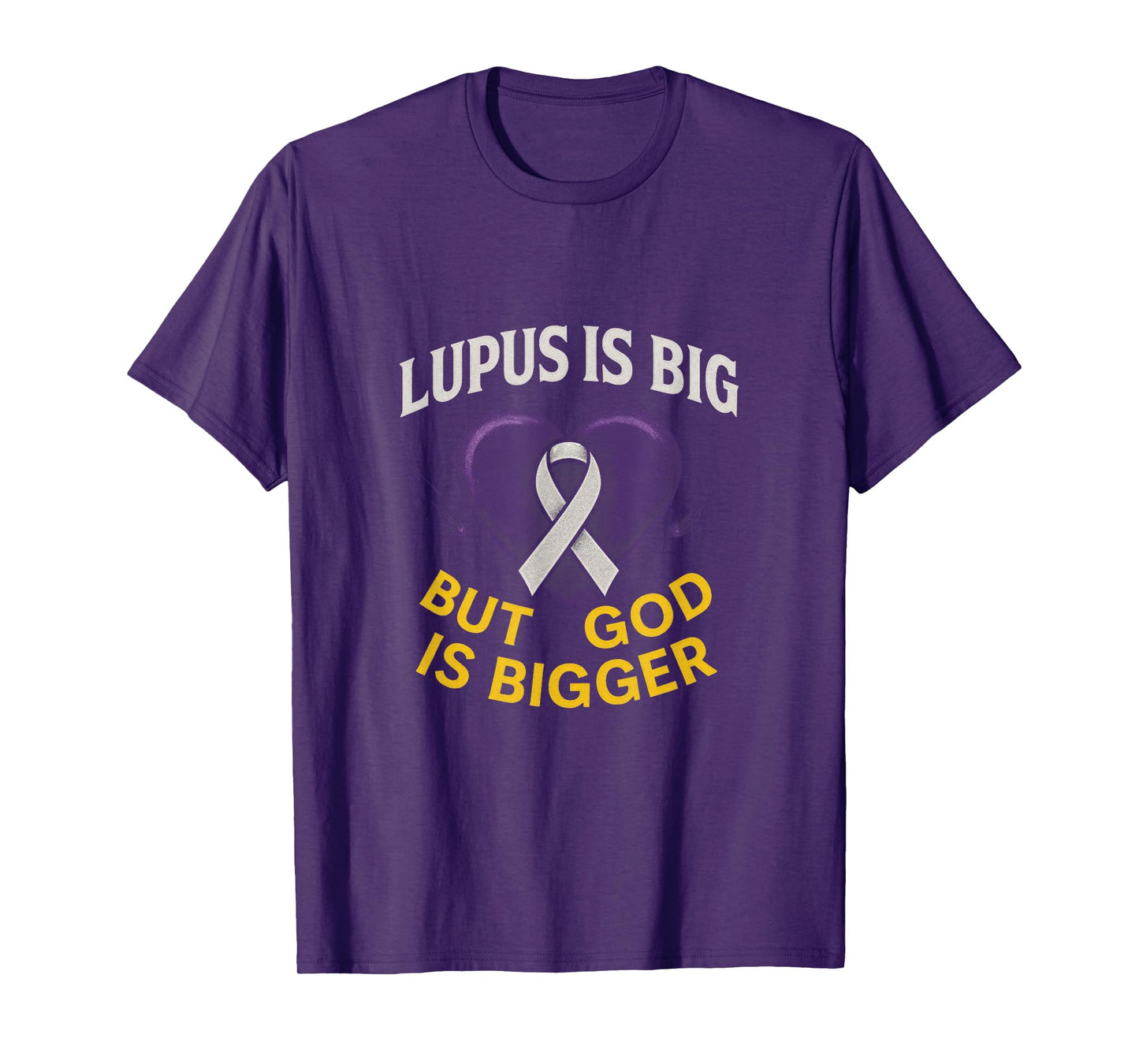 Lupus is Big BUT GOD is Bigger - Purple Ribbon Awareness T-Shirt