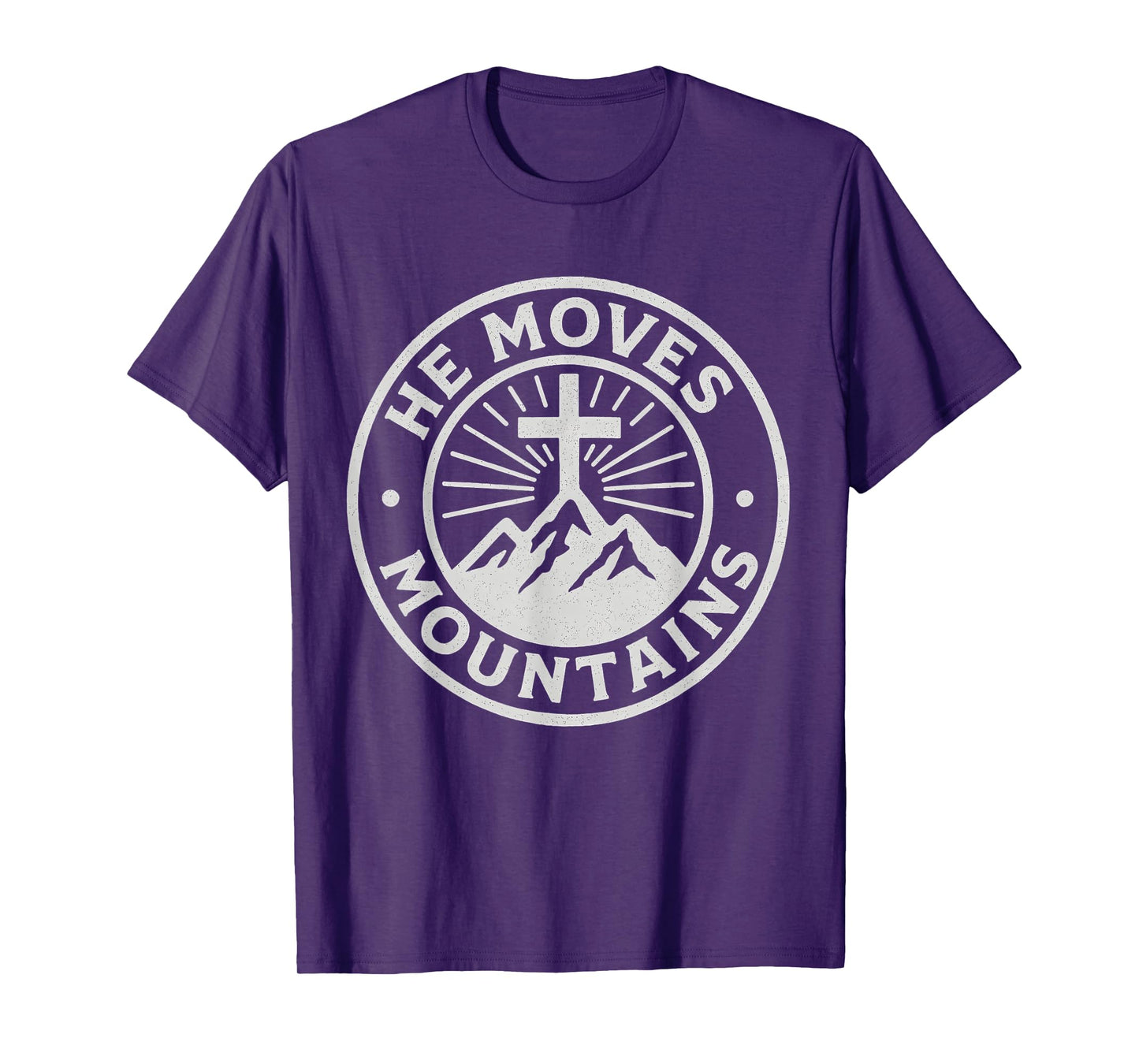He Moves Mountains Christian Cross Faith T-Shirt