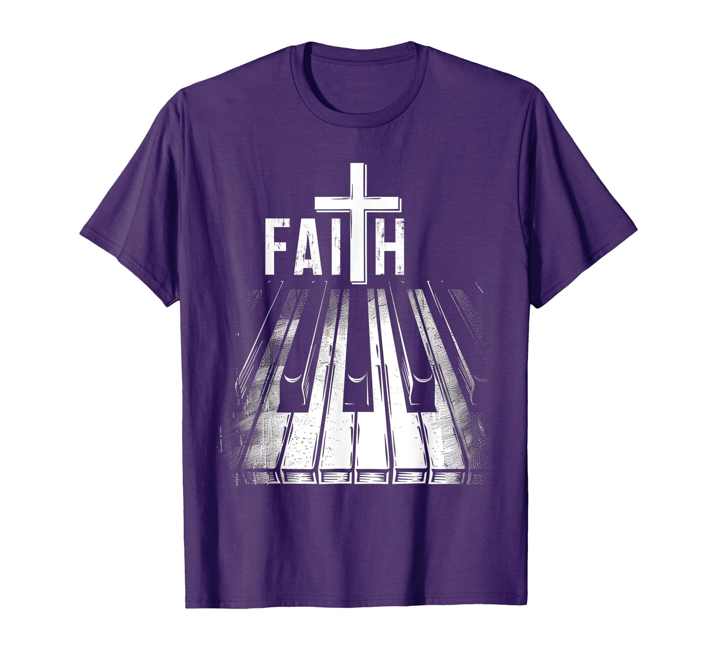 Piano Christian Faith Cross Classical Music Organ Pianist T-Shirt