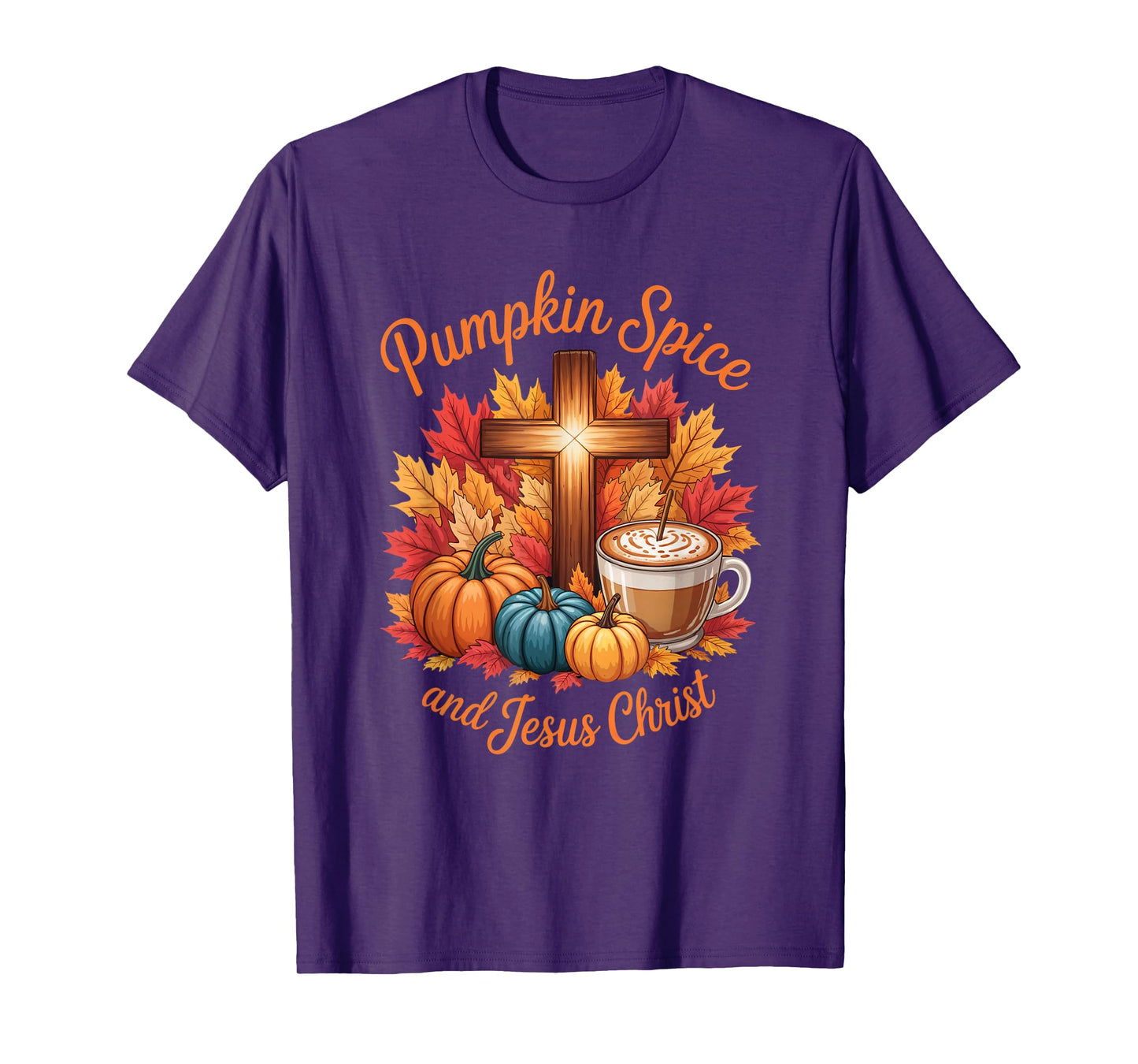 Pumpkin Spice and Jesus Christ Funny Fall Christian T-Shirt