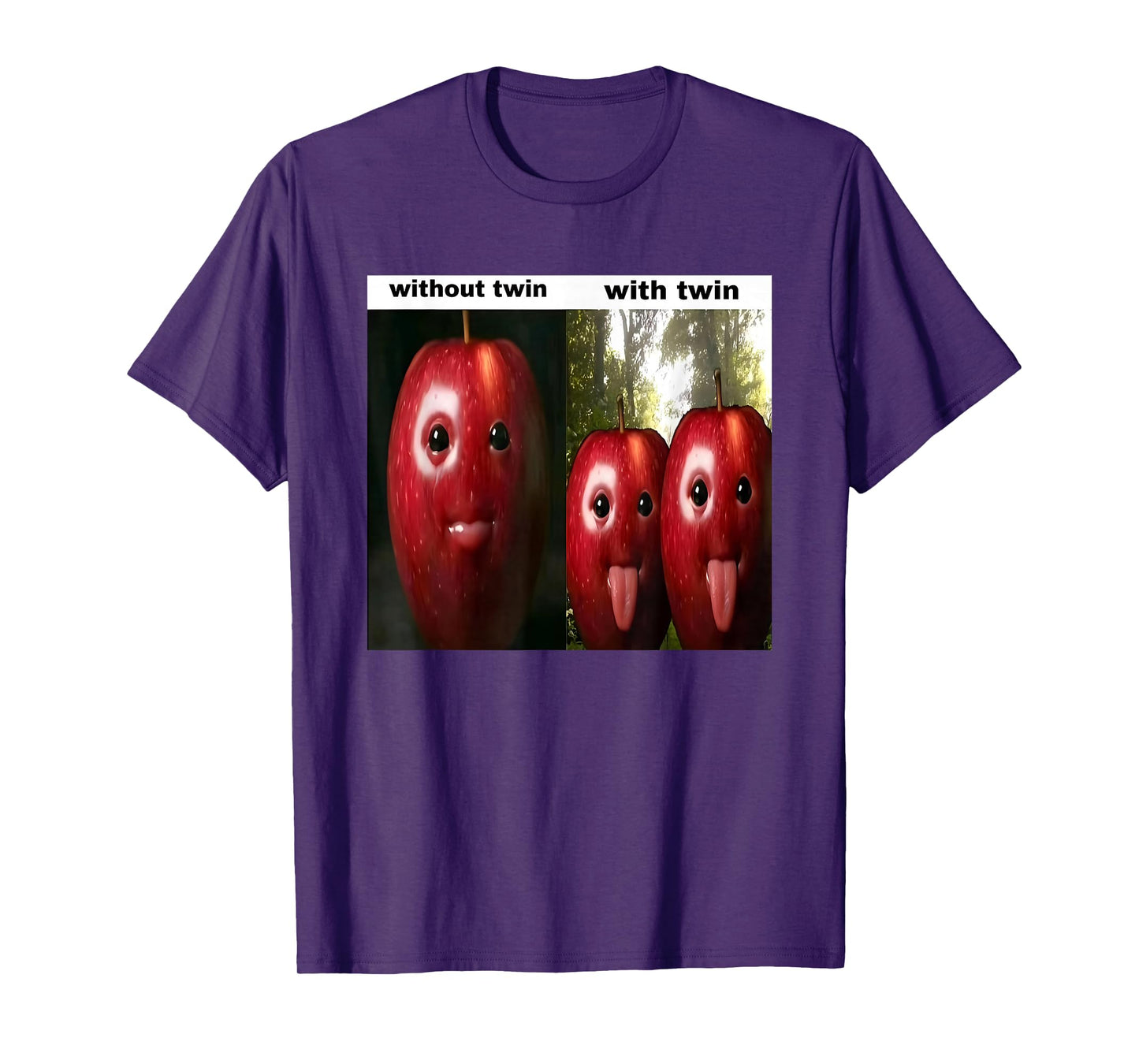 Funny Silly AI Apple gen z Meme BrainRot Humor Twins bros T-Shirt
