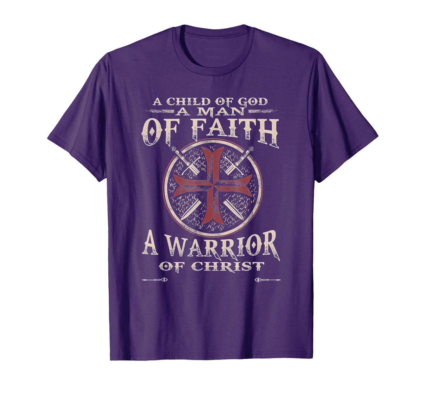 Vintage A Child of God A Man of Faith A Warrior of Christ T-Shirt
