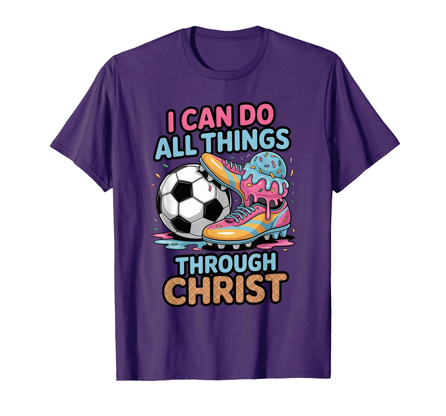 Soccer Shirts Boys Girls Kids Christian Philippians 4:13 T-Shirt