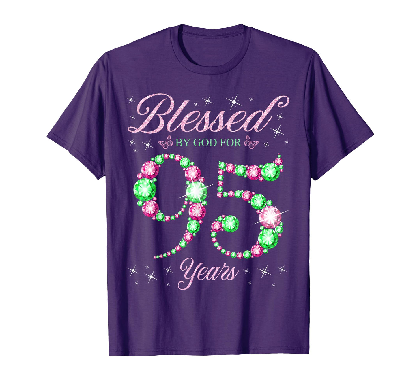 Blessed By God For 95 Years Old 95th Birthday B-Day Party T-Shirt