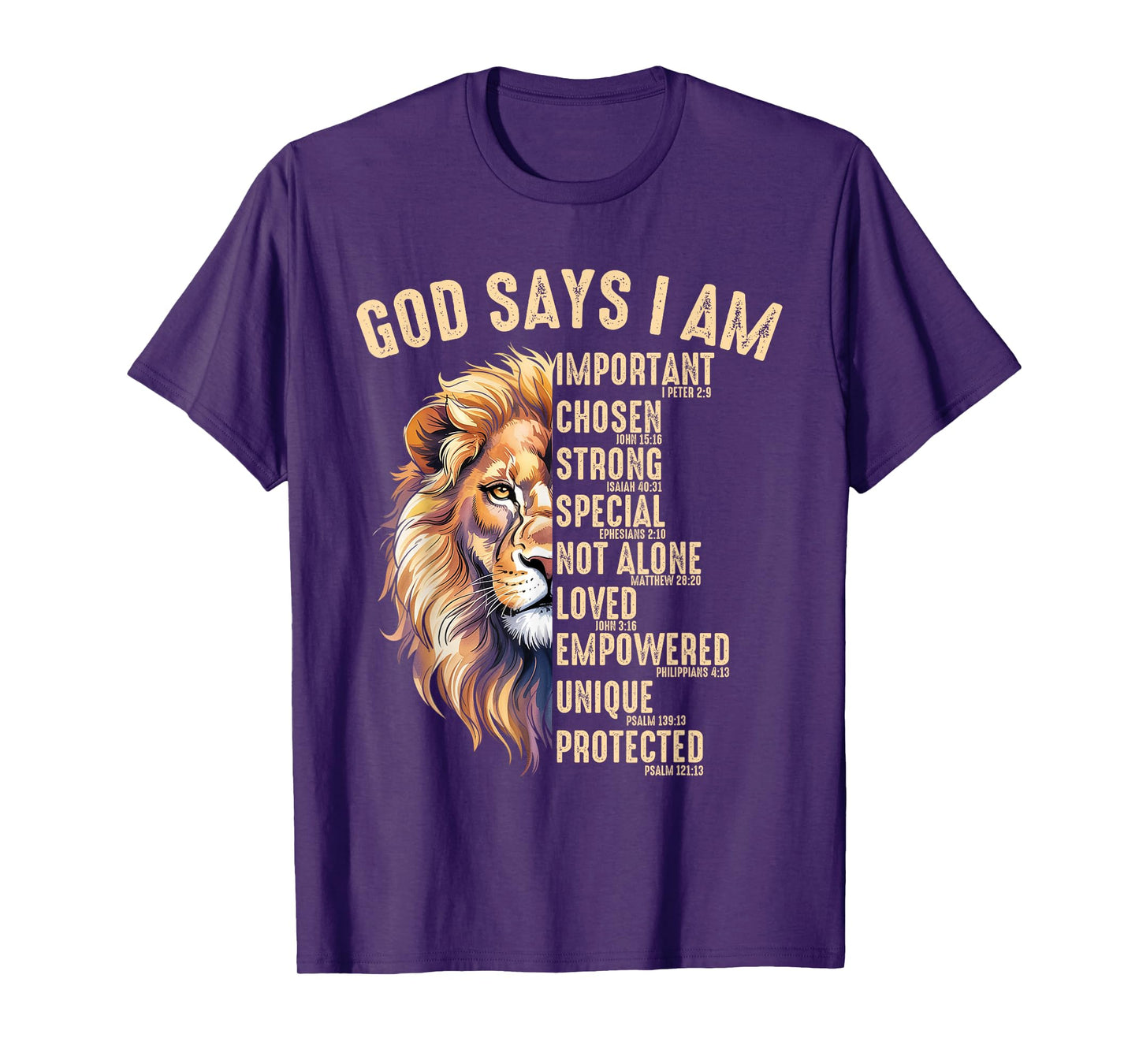 Christian God Says I Am Lion Jesus Son Father Men's T-Shirt