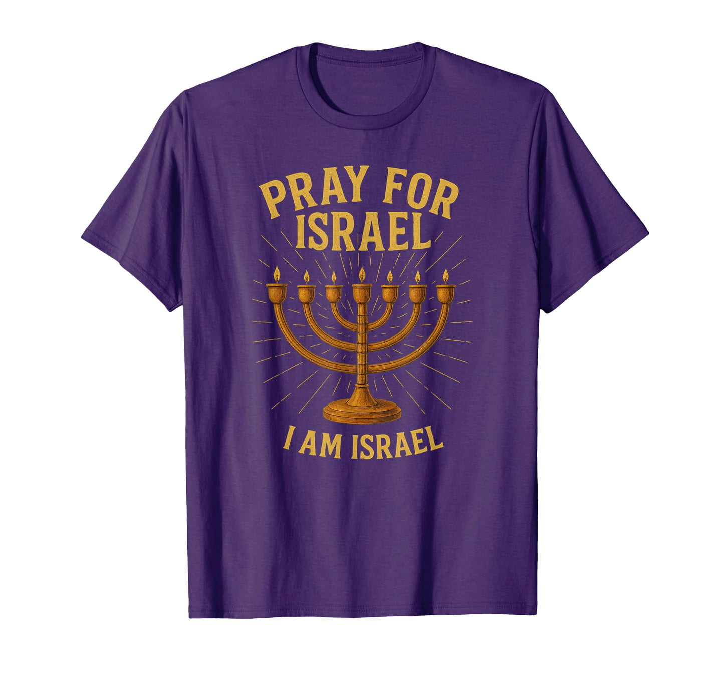 Pray for Israel Menorah Design T-Shirt