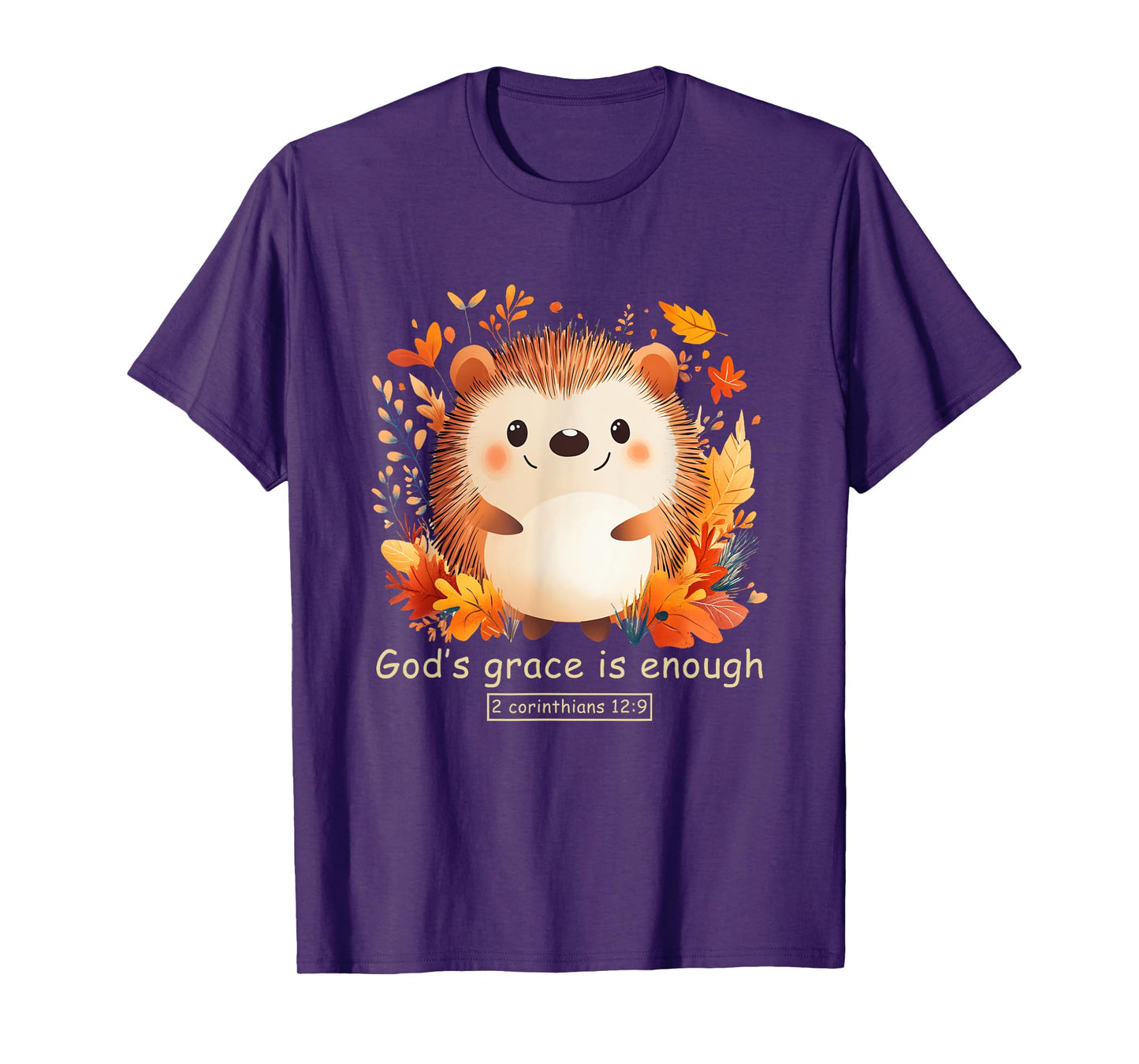 God's Grace Is Enough Hedgehog Bible Verse T-Shirt