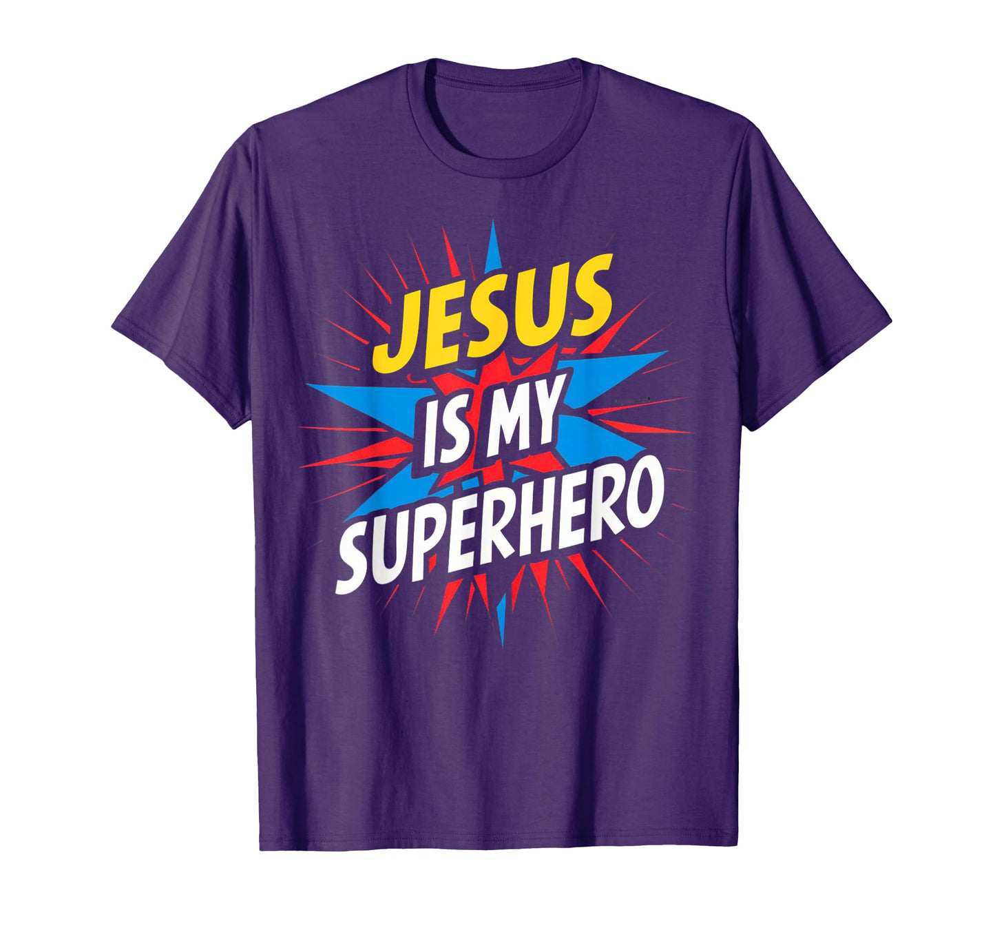 Jesus Is My Superhero Christian God Religious Comic Kids Boy T-Shirt