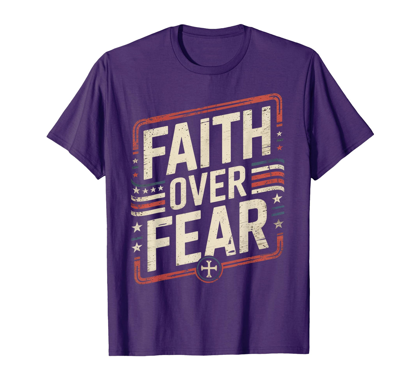America Pride US Flag Faith Over Fear Prayer T-Shirt
