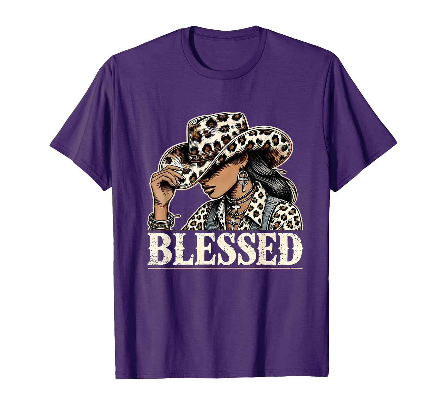 Vintage Cowgirl Black Western Cowgirl African Christian T-Shirt