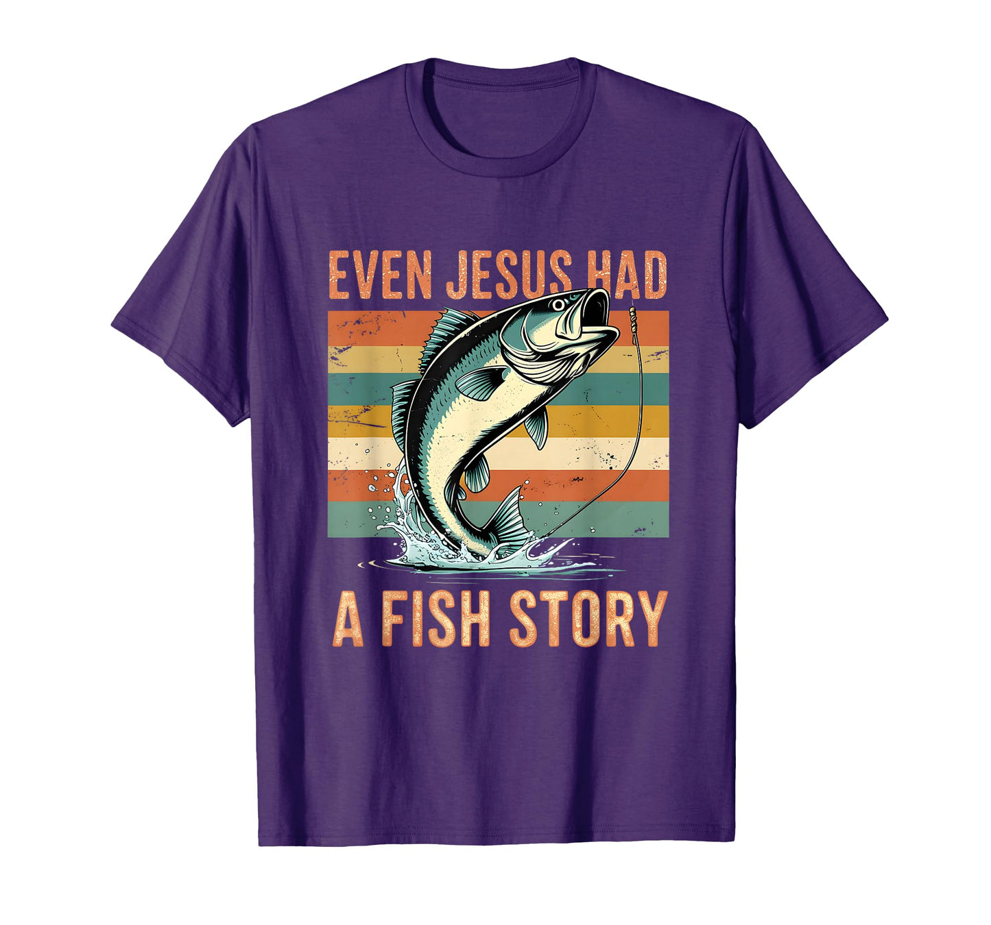 Funny Faith Fishing Story Bass Angler Outdoor Fish Man T-Shirt