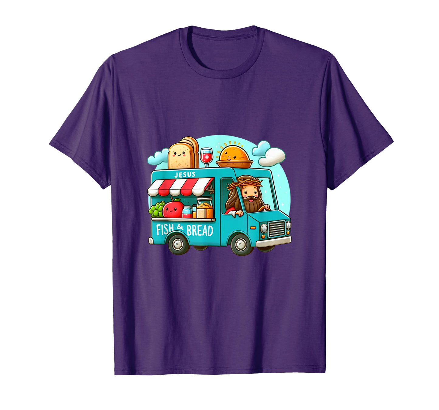 Jesus' Fish & Bread Food Truck cute for cute for foodies T-Shirt
