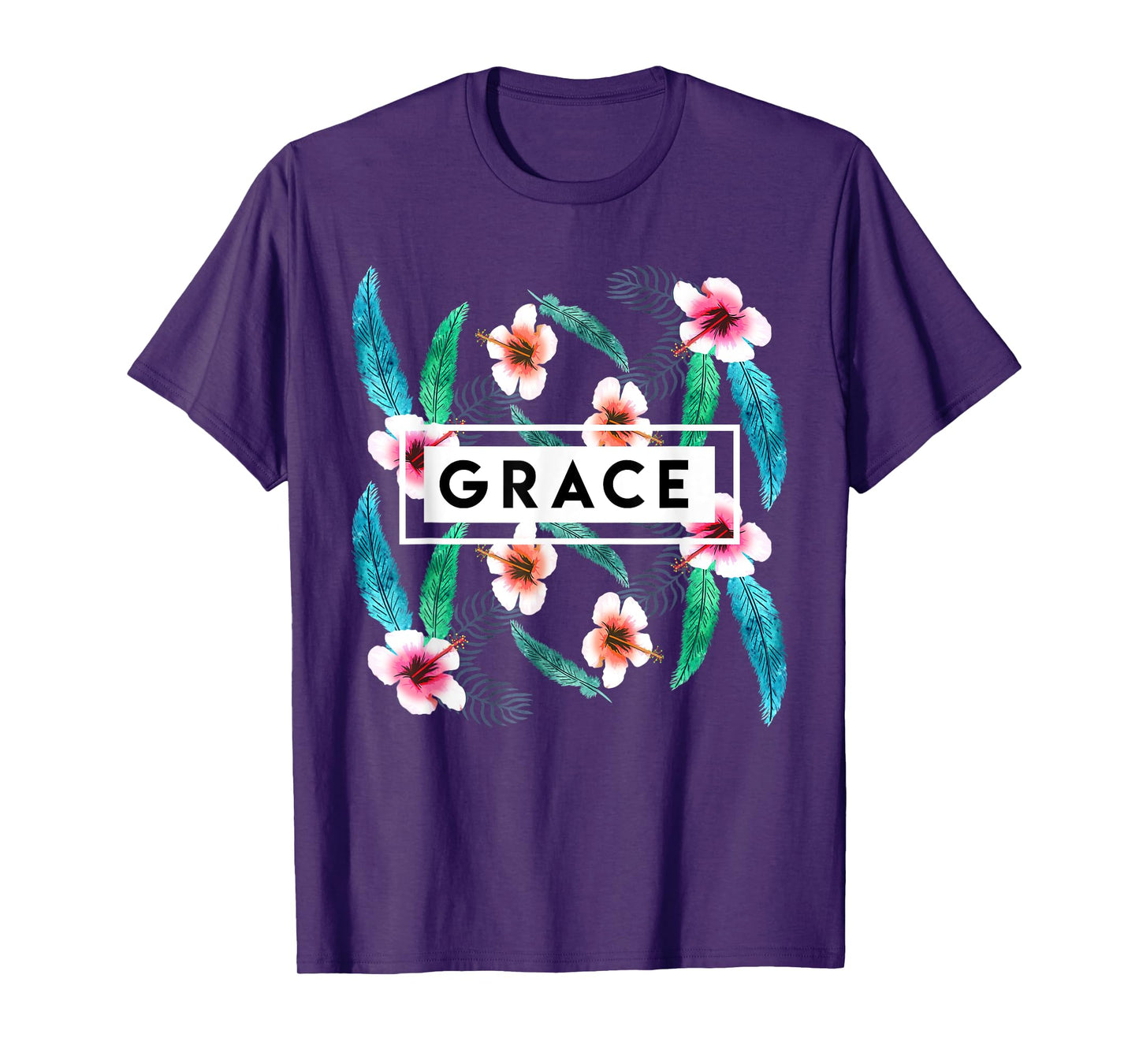 Grace On Flowers Religion Faith God Jesus Christian Gift T-Shirt