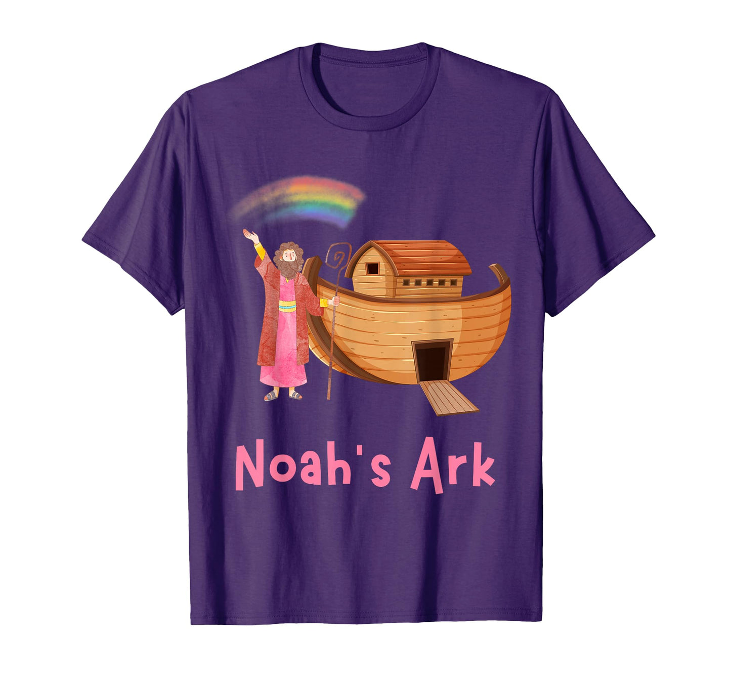 Kids Faith Bible Stories Pink Noah's Ark Girls Toddler Teen T-Shirt