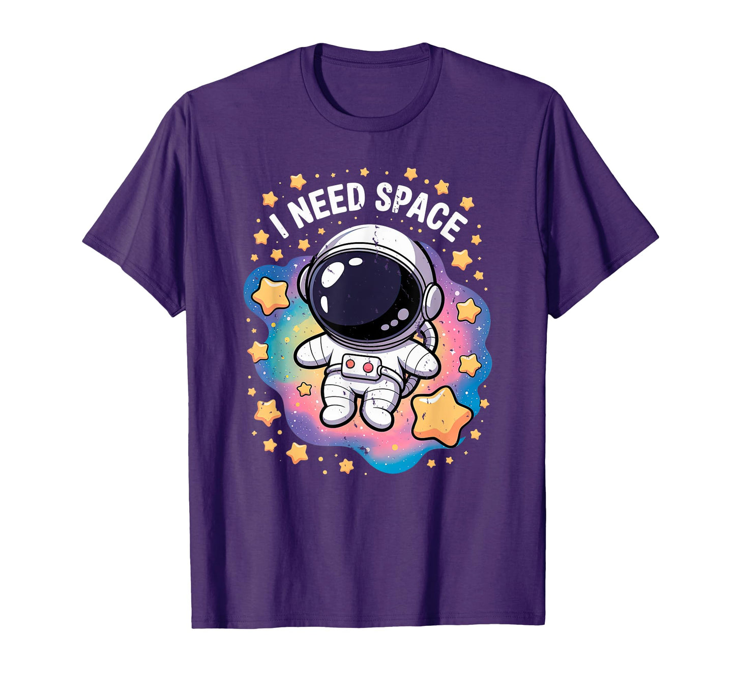 i need space cute astronaut floating with stars and planet T-Shirt