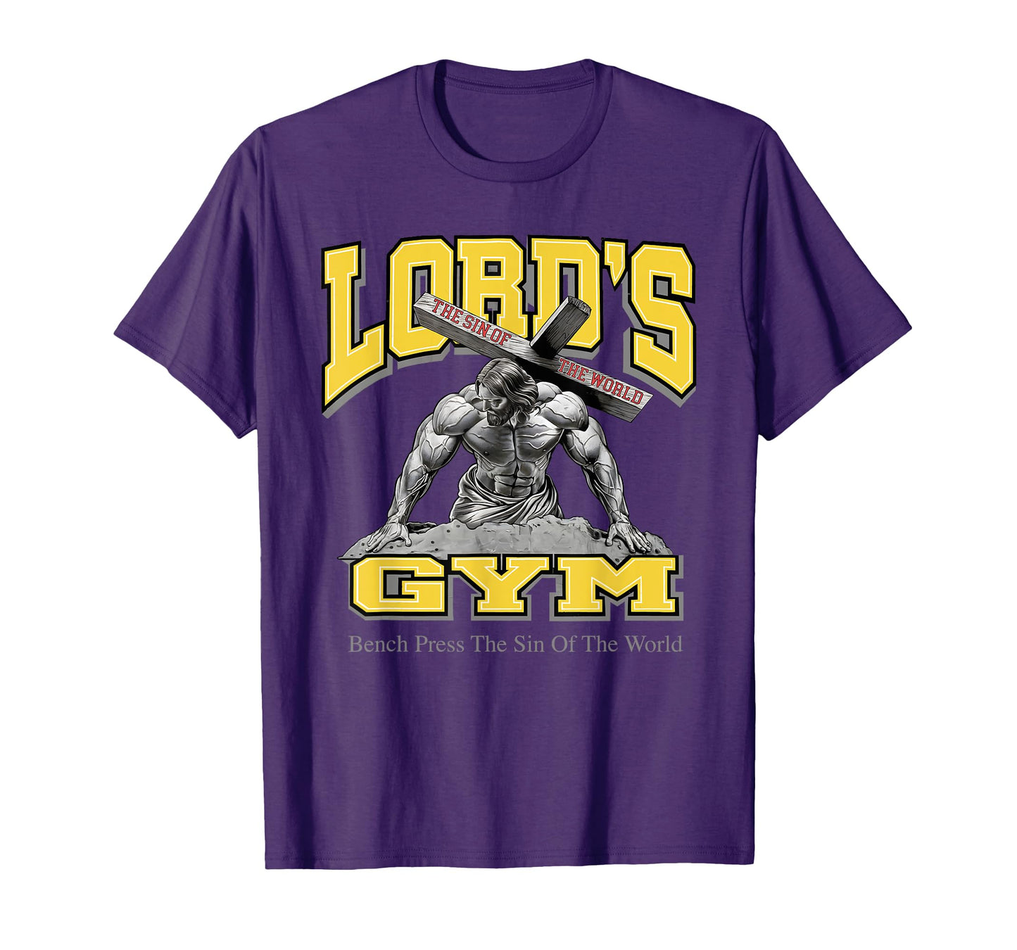 Lords Gym Jesus Vintage 90s Bench Press The Sin Of The World T-Shirt