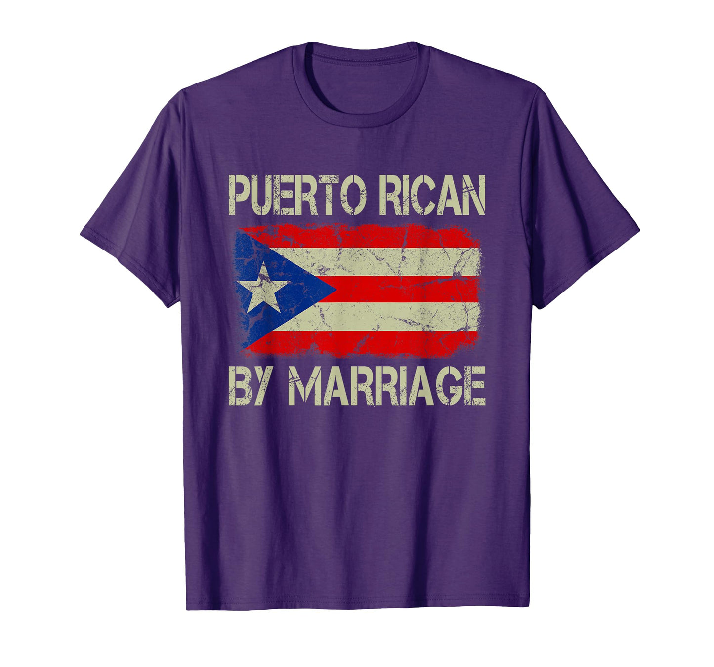 Puerto Rican By Marriage Puerto Rico Flag Funny Husband Wife T-Shirt